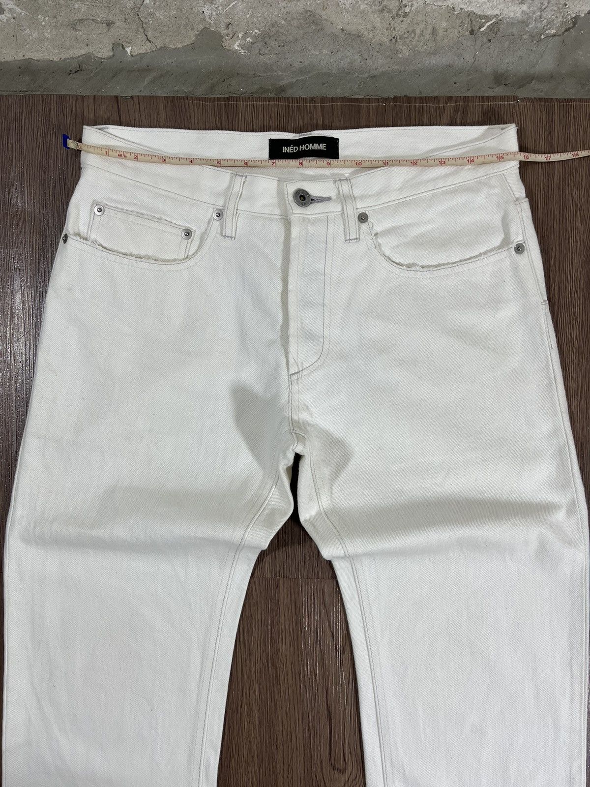 Yohji Yamamoto INED HOMME White Straight Denim Pants Made In Japan Size US 31 - 12 Thumbnail