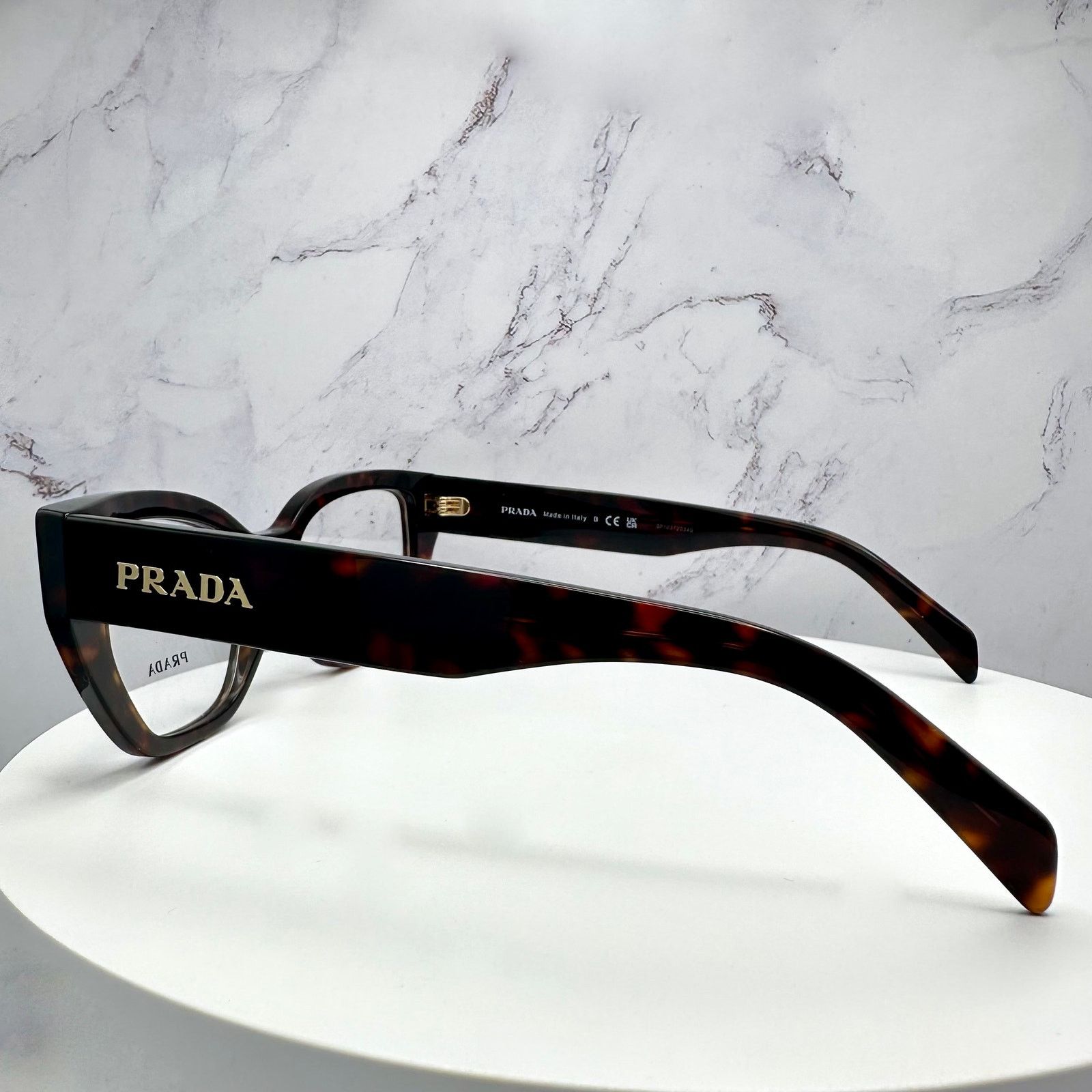 Prada New Prada Eyeglasses Women Brown Acetate Cat Eye Tortoise Size ONE SIZE - 8 Thumbnail