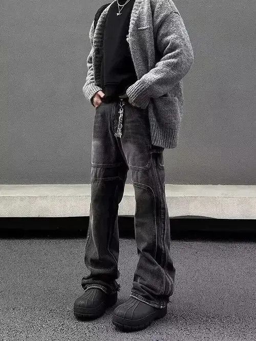 VIBE Vintage washed distressed smoke gray bootcut jeans Size US 32 / EU 48 - 3 Thumbnail
