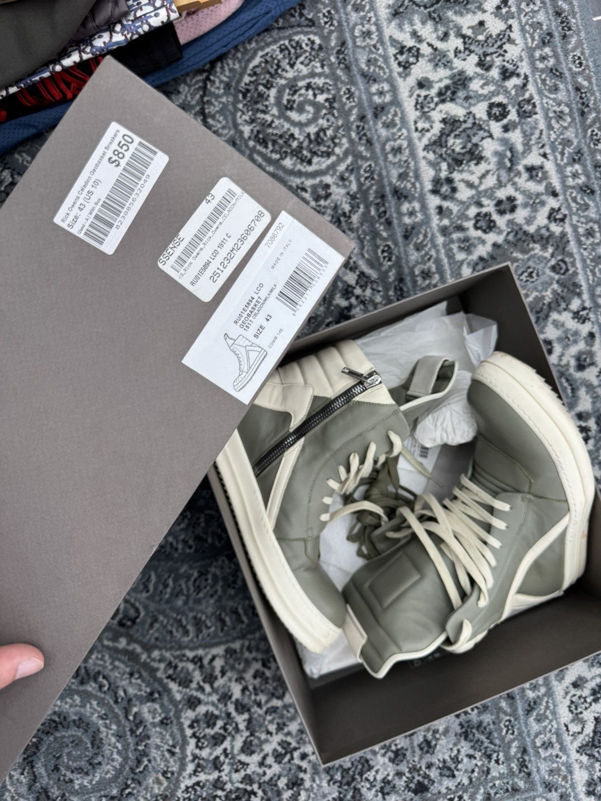 Rick Owens Rick owens geobasket olive green Size US 10 / EU 43 - 7 Thumbnail