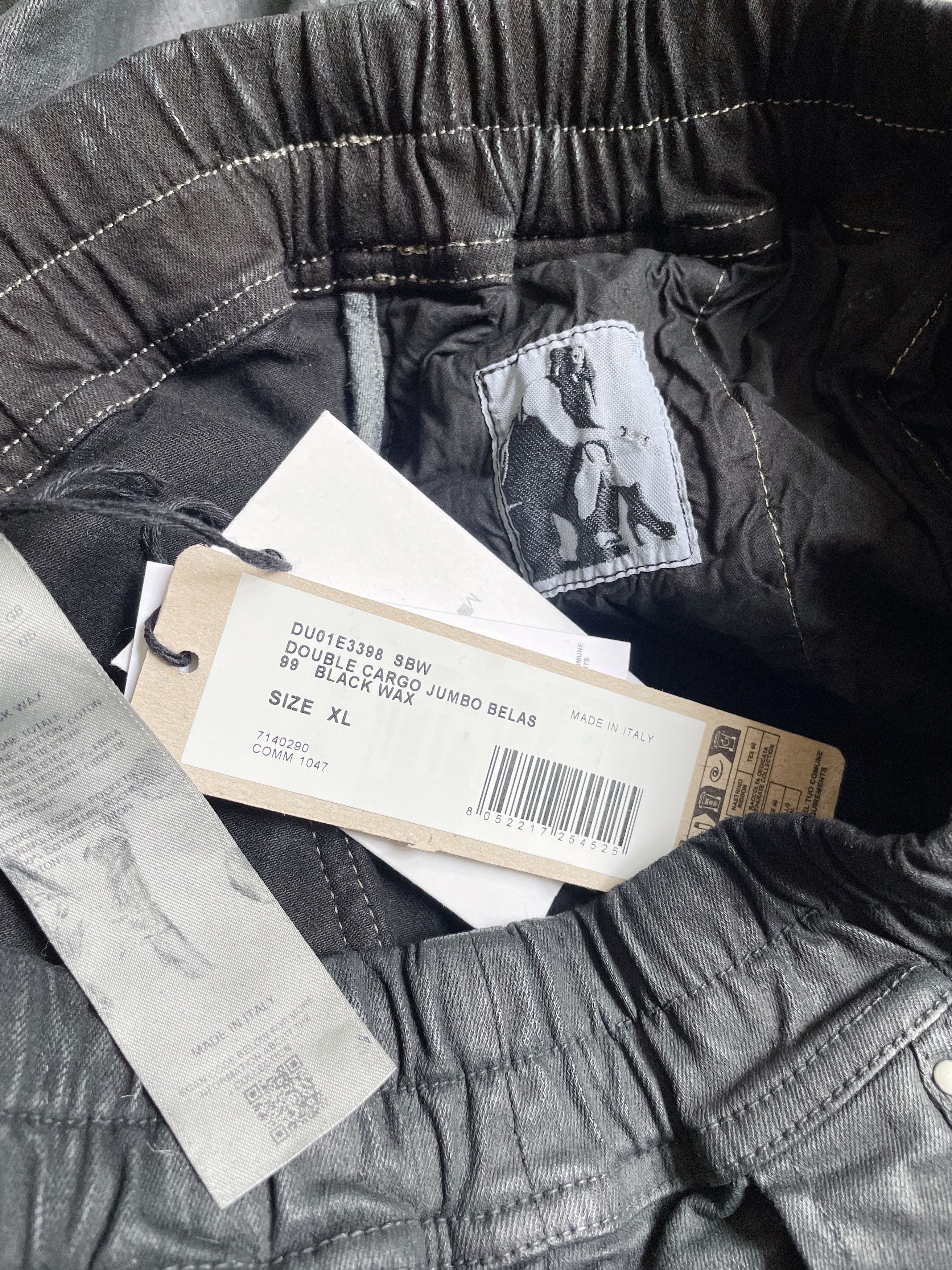 Rick Owens Drkshdw DOUBLE CARGO JUMBO BELA BLACK WAX PANTS Size US 34 / EU 50 - 5 Thumbnail