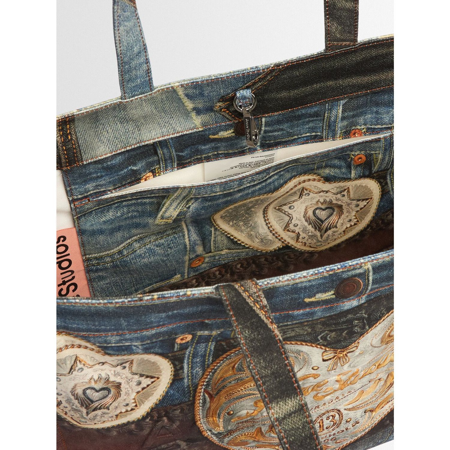 Acne Studios ACNE STUDIOS Blue/Black Denim Tote Bag New & Authentic Size ONE SIZE - 4 Thumbnail