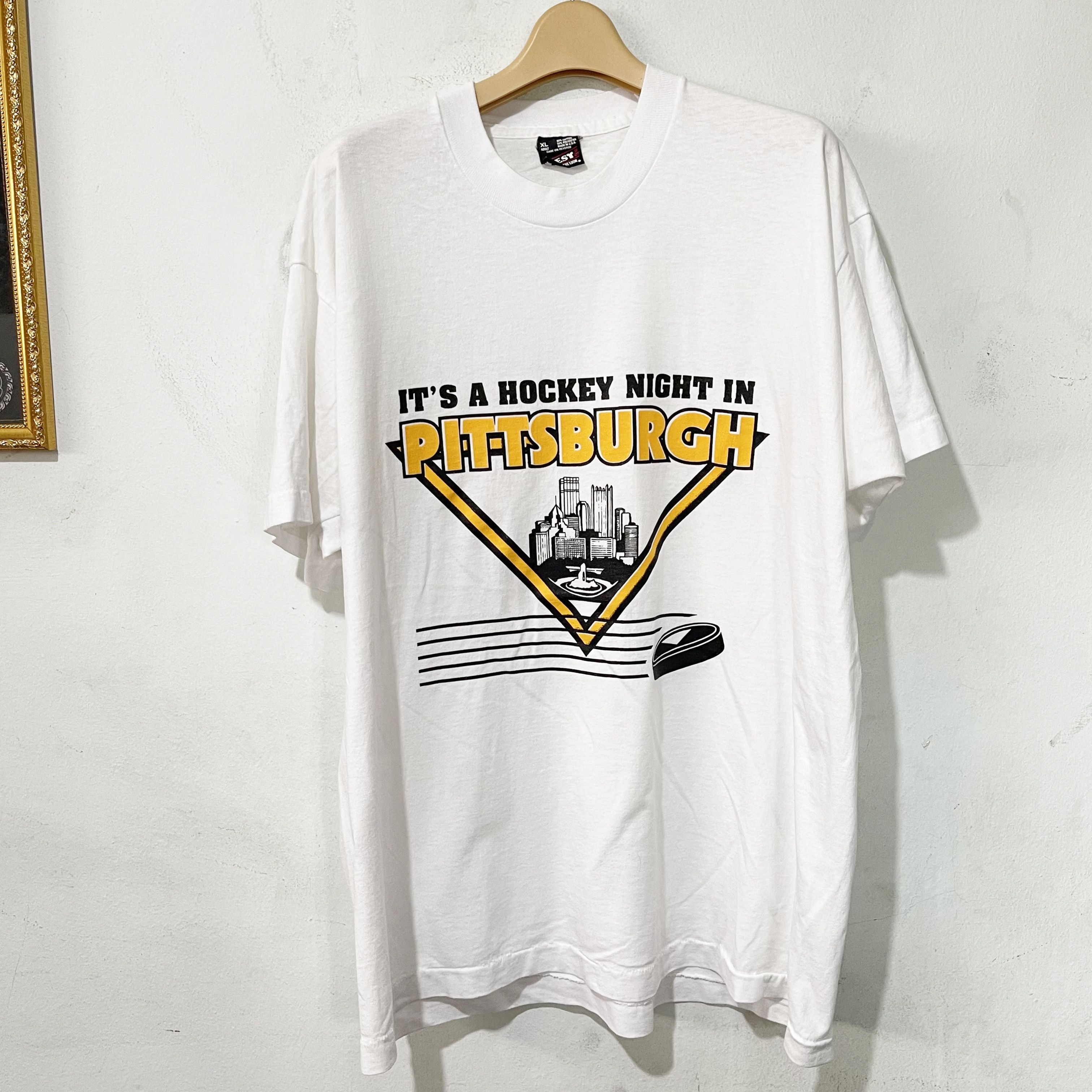 Vintage Vintage 90s Pittsburgh Hockey T-Shirt Size US XL / EU 56 / 4 - 1 Thumbnail