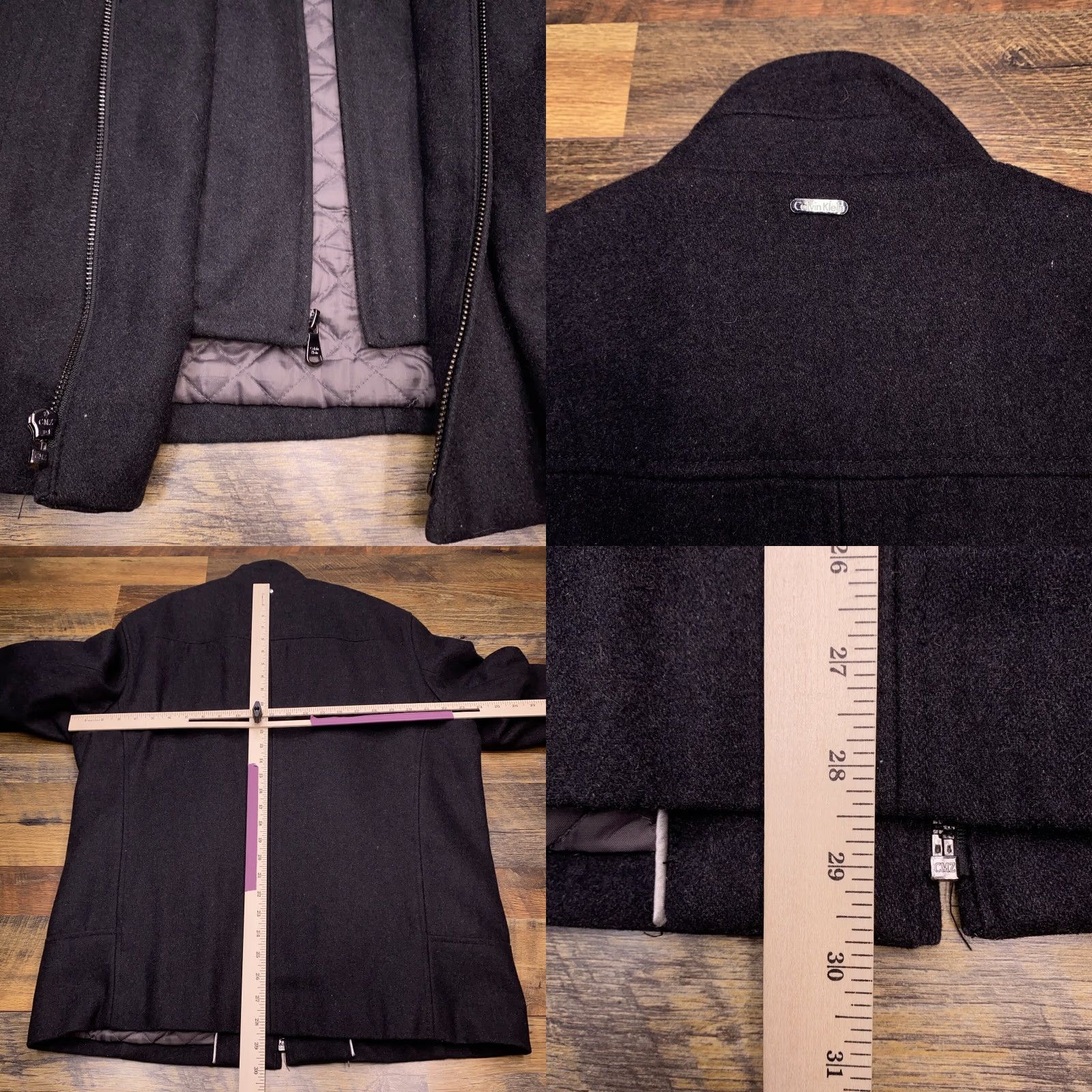 Calvin Klein Calvin Klein Jacket Adult Medium Gray Quilted Lined Wool Blend Full Zip Mens Size US M / EU 48-50 / 2 - 8 Thumbnail