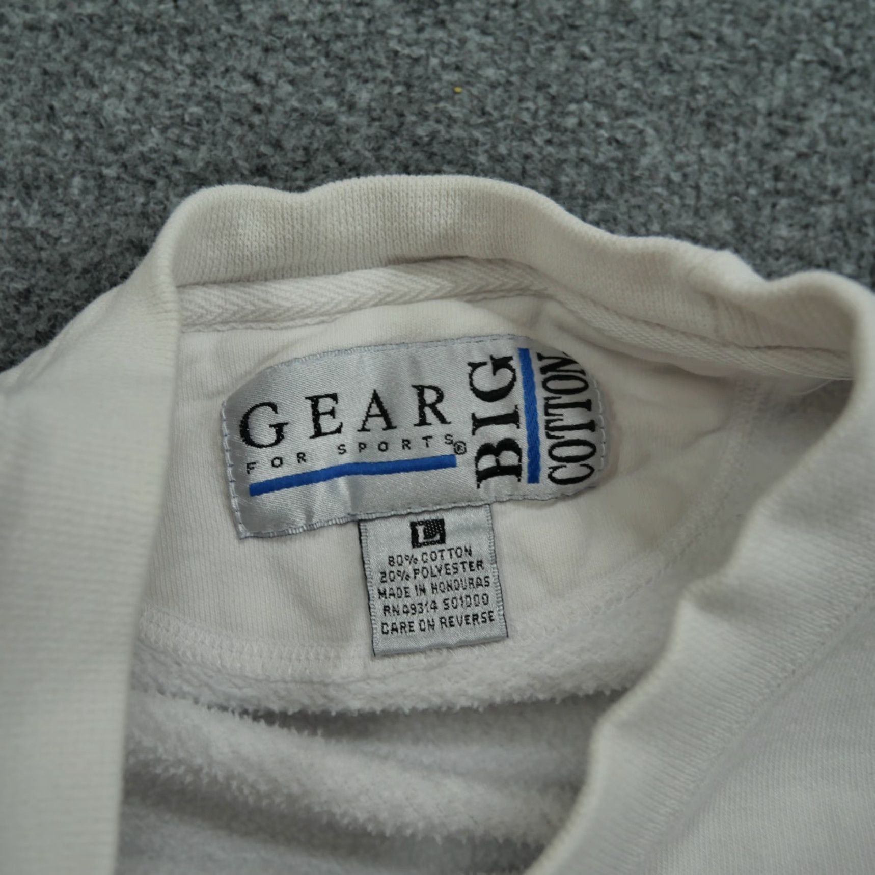 Spell VINTAGE Gear Sweatshirt Men Adult Large White Pullover Cow Town Spell Out Y2K Logo 90s? Size US L / EU 52-54 / 3 - 6 Thumbnail