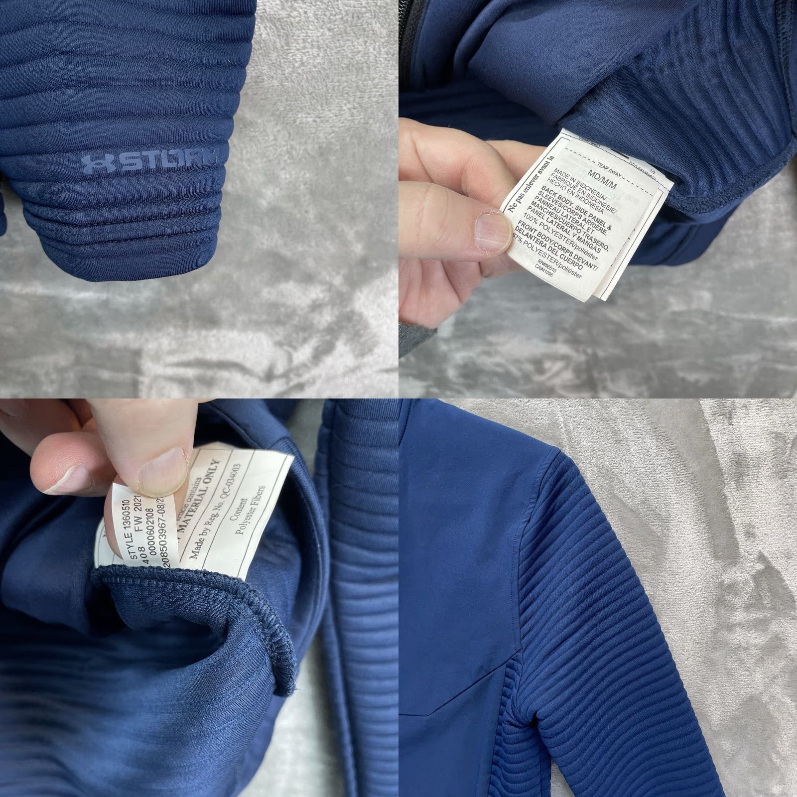 Under Armour Under Armour Golf Jacket Mens M Full Zip Storm Evolution Dayrona Navy Blue Ribbed Stand-Up Collar Solid Polyester Jacket Clothing Size US M / EU 48-50 / 2 - 8 Thumbnail