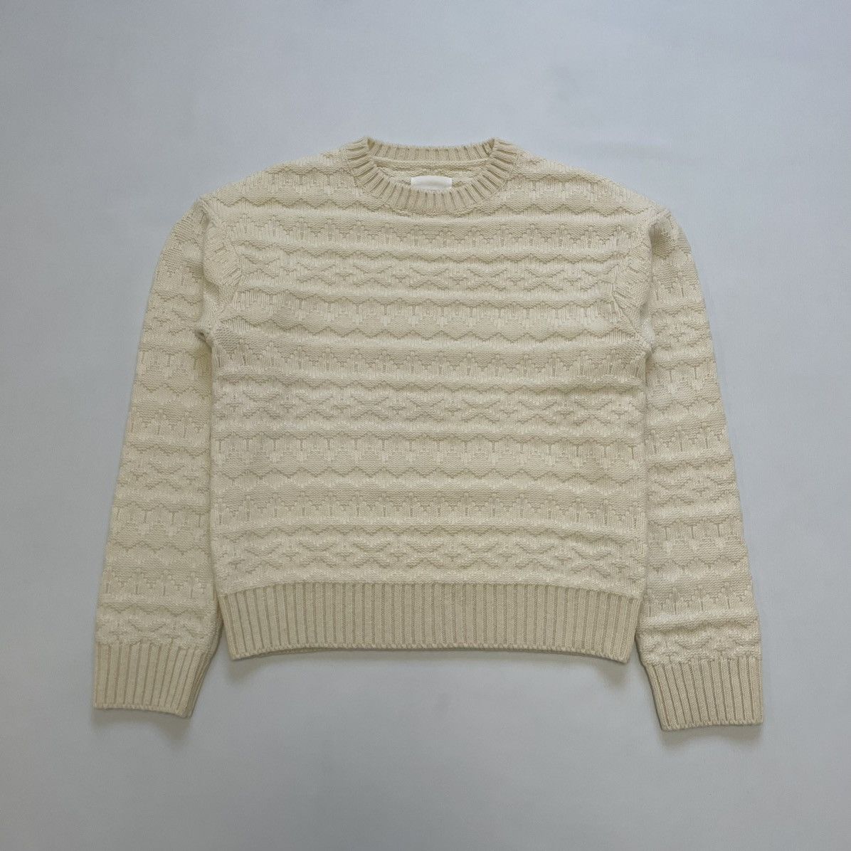 Takahiromiyashita The Soloist. Patterned Cream Wool Sweater Size US M / EU 48-50 / 2 - 14 Thumbnail