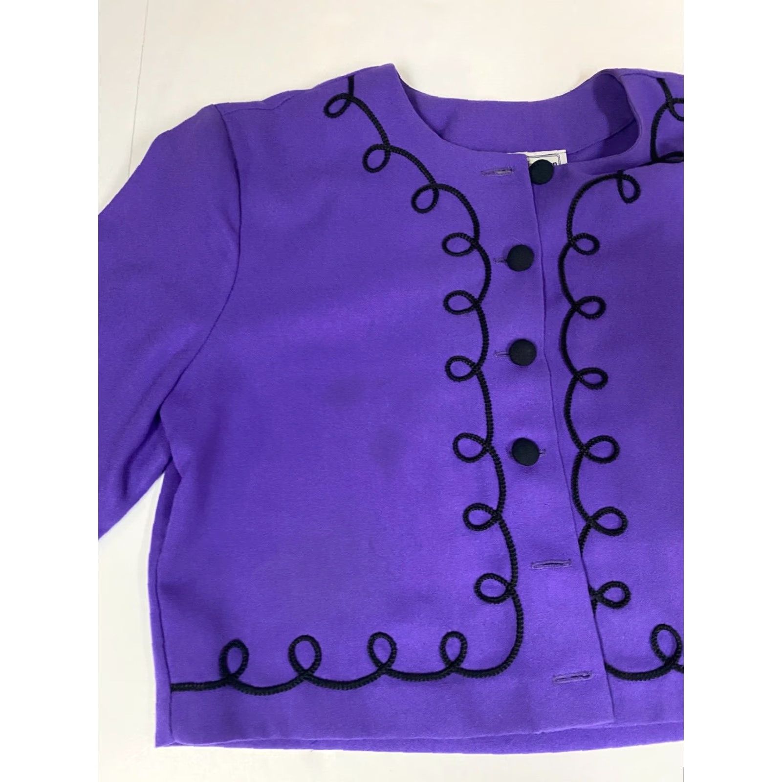 Vintage Norton McNaughton Womens Blazer 14 Purple Tuxedo Notch Lapel Single-Breasted Lightweight Mid-Length Modern Dress Jacket Size XL / US 12-14 / IT 48-50 - 4 Thumbnail