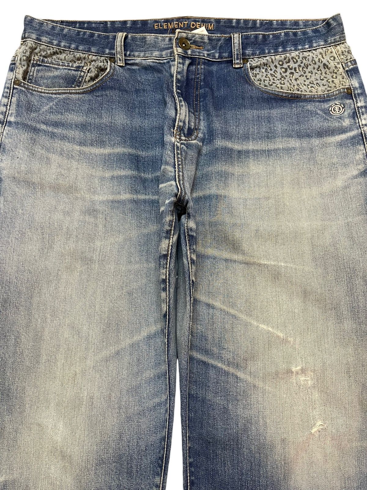 Element Vintage 90s Elements Skateboard Faded Wash Wide Leg Baggy Size US 37 - 3 Thumbnail