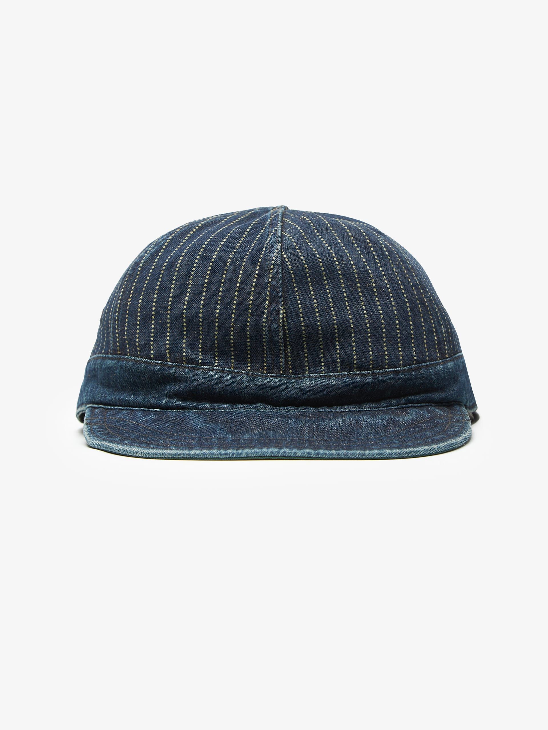 Ralph Lauren Navy Striped Cotton Denim Cap Size ONE SIZE - 1 Thumbnail