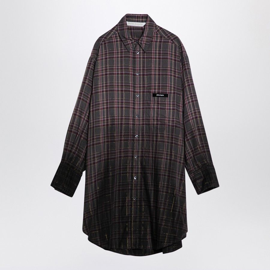 o1d2blof0924 Checkered Chemisier Dresses In Grey