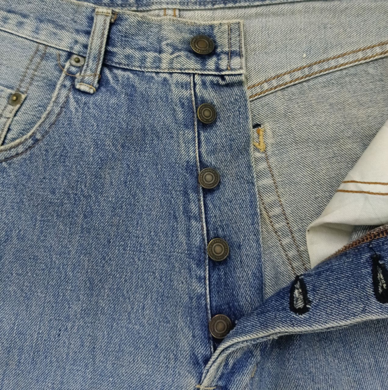 Vintage SICK DISTRESSED FADE SELVEDGE FIGTHING ELEPHANT DENIM PANTS Size US 29 - 8 Thumbnail