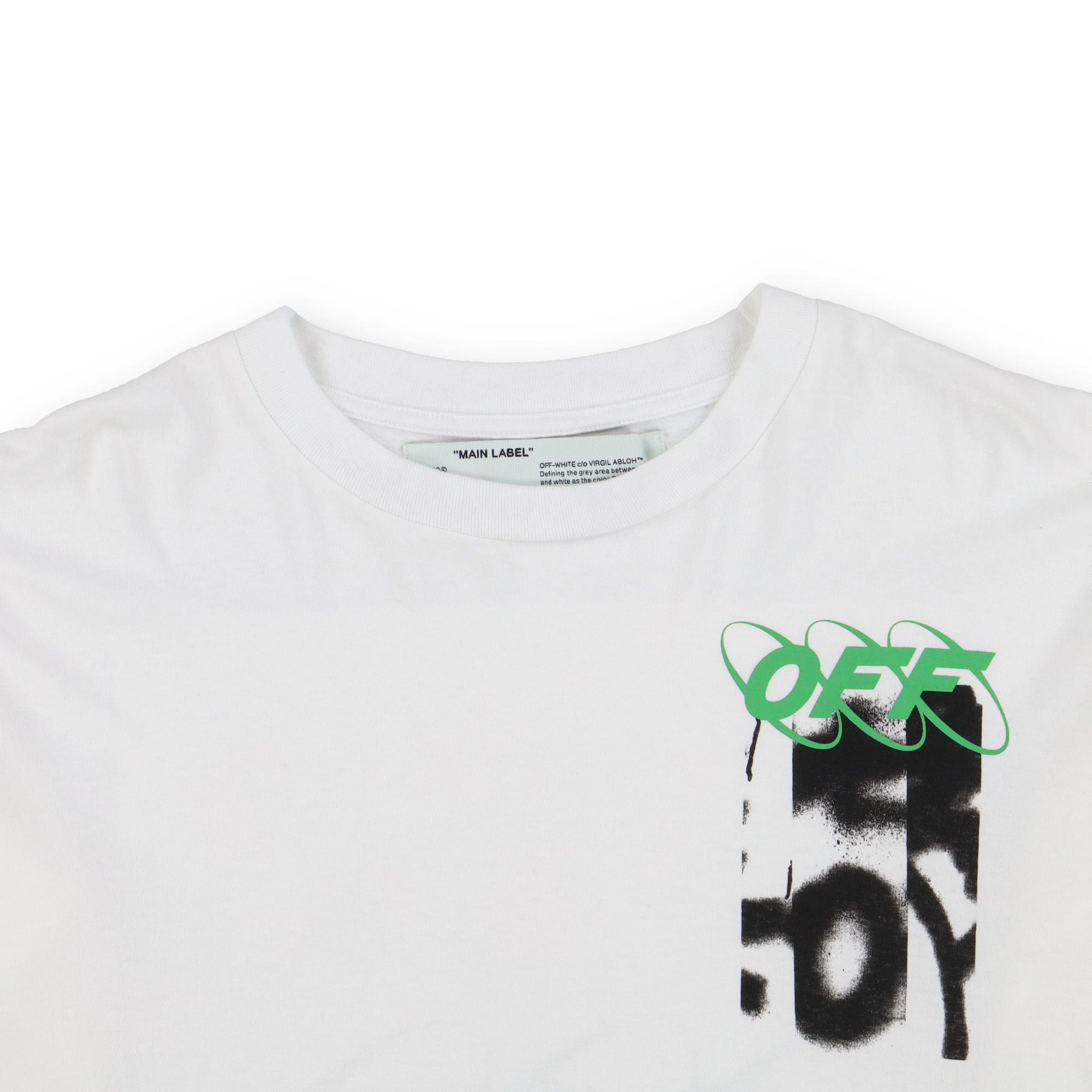 Off-White White Sprayed Blurred Logo Double Layer LS T-Shirt Size US M / EU 48-50 / 2 - 3 Thumbnail