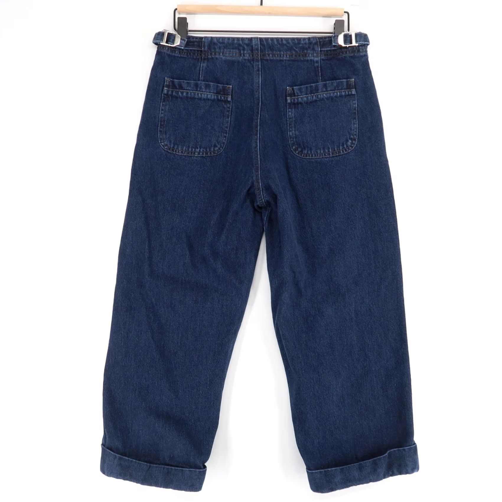 Levi's VINTAGE Levi's Jeans Womens 8 Blue Wide Leg Cropped High Rise Cuffed Y2K Dark Size 30" / US 8 / IT 44 - 2 Thumbnail