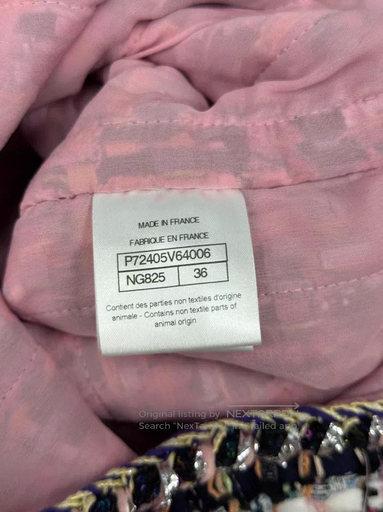 Chanel Chanel Pink-purple woven tweed coat Size XS / US 0-2 / IT 36-38 - 5 Thumbnail