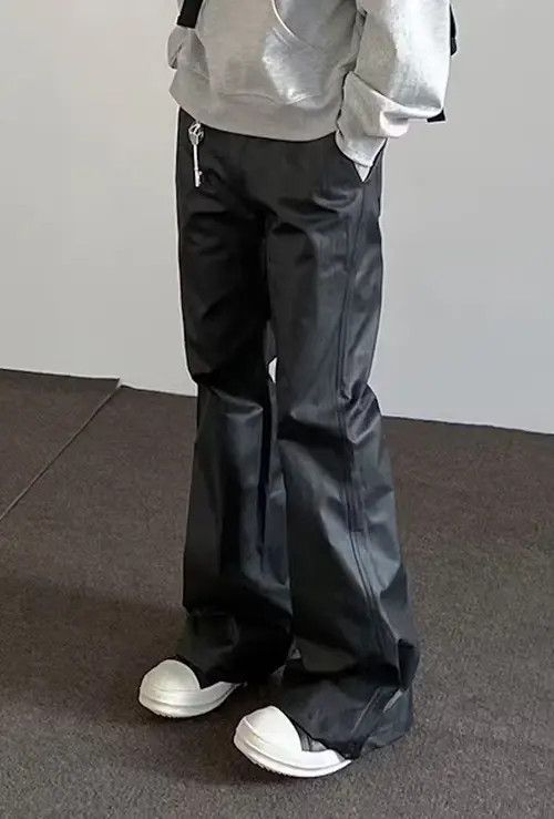 Japanese Brand × Vintage Avant garde retro pu leather flare pants Size US 34 / EU 50 - 4 Thumbnail
