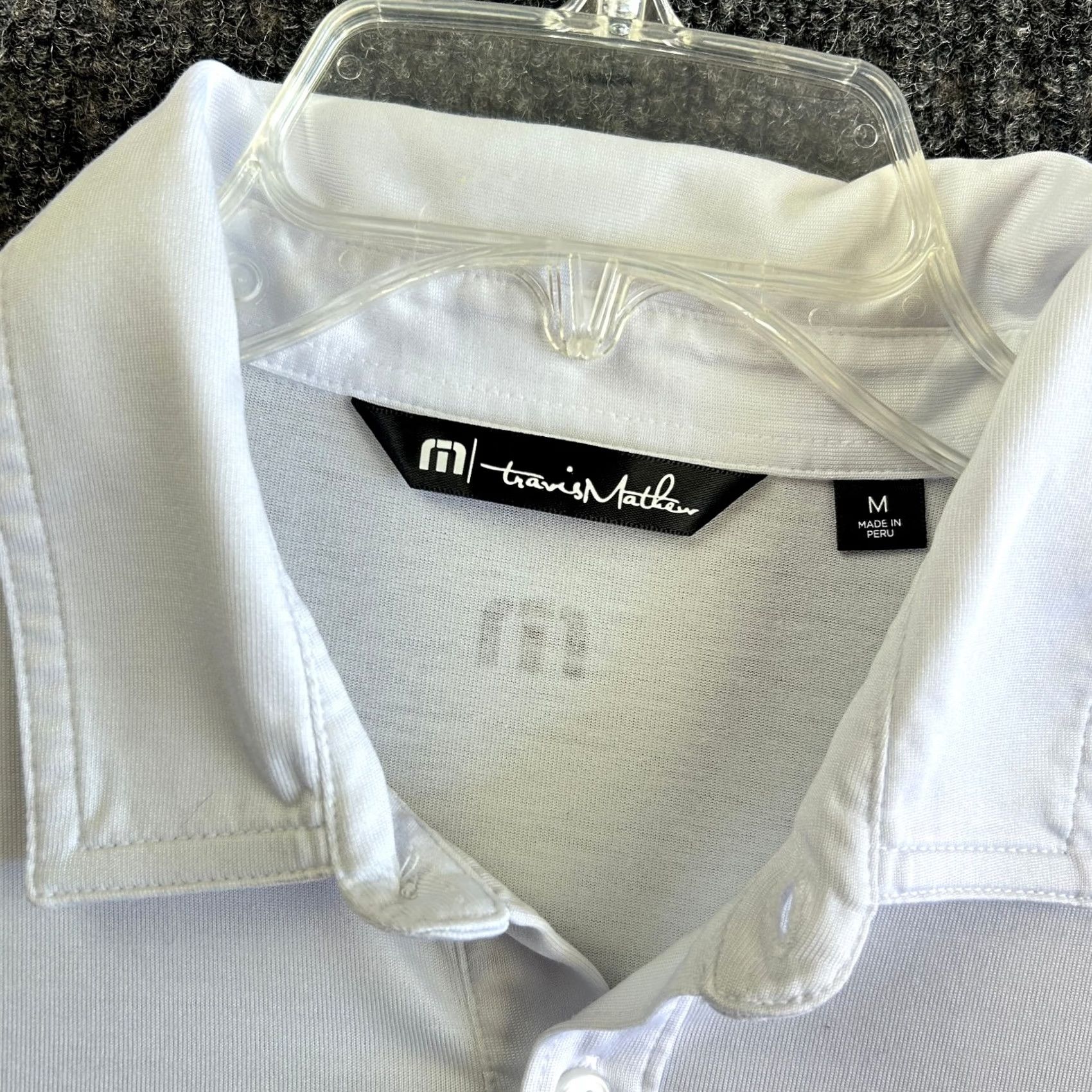 TravisMathew Travis Mathew Polo Shirt Mens M White Striped Pima Cotton Casual Slim Fit Logo Golf Activewear Shirt Size US M / EU 48-50 / 2 - 3 Thumbnail