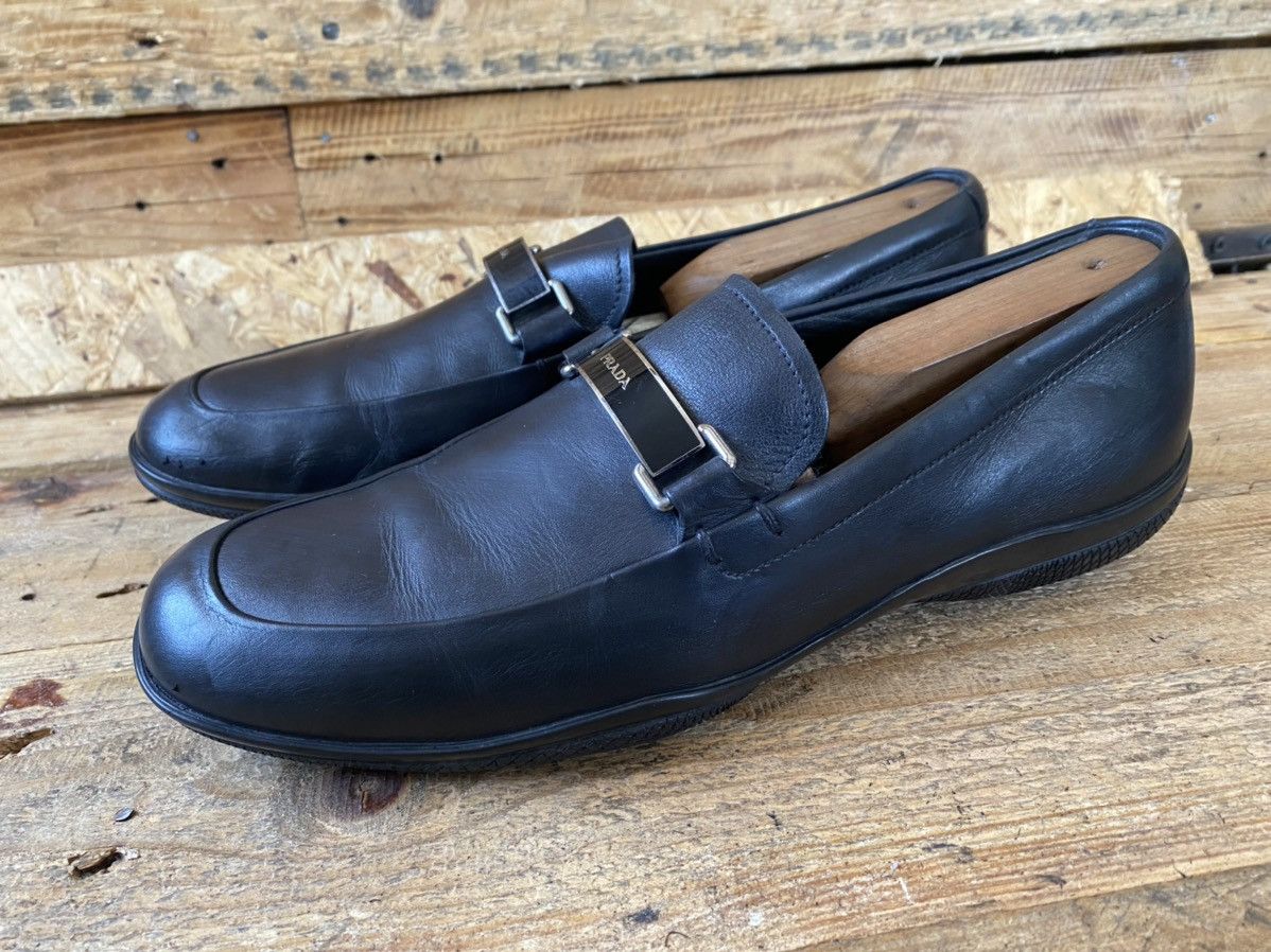 Prada Prada horsebit black leather logo loafers sz uk6.5 Size US 7.5 / EU 40-41 - 6 Thumbnail