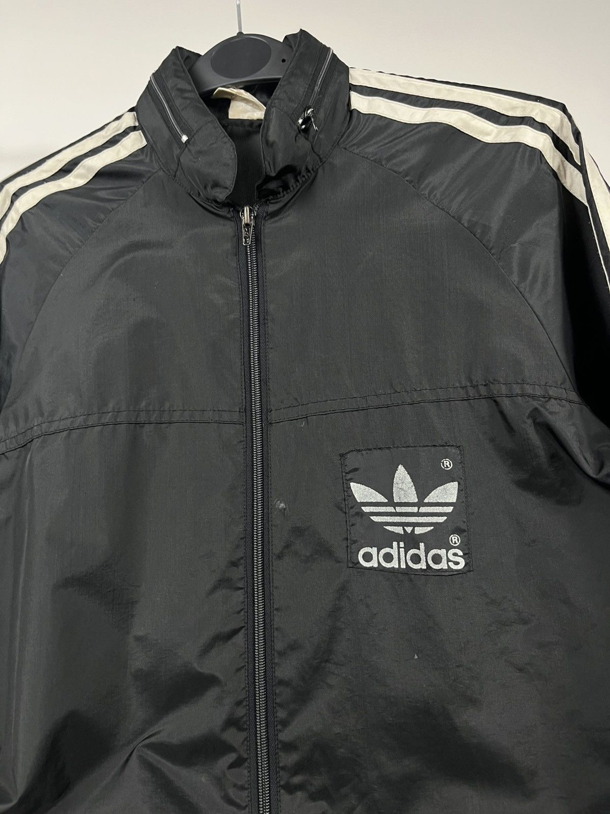 Adidas Vintage Adidas Trefoil Jacket XS Black Made in Philippines Size US XS / EU 42 / 0 - 5 Thumbnail