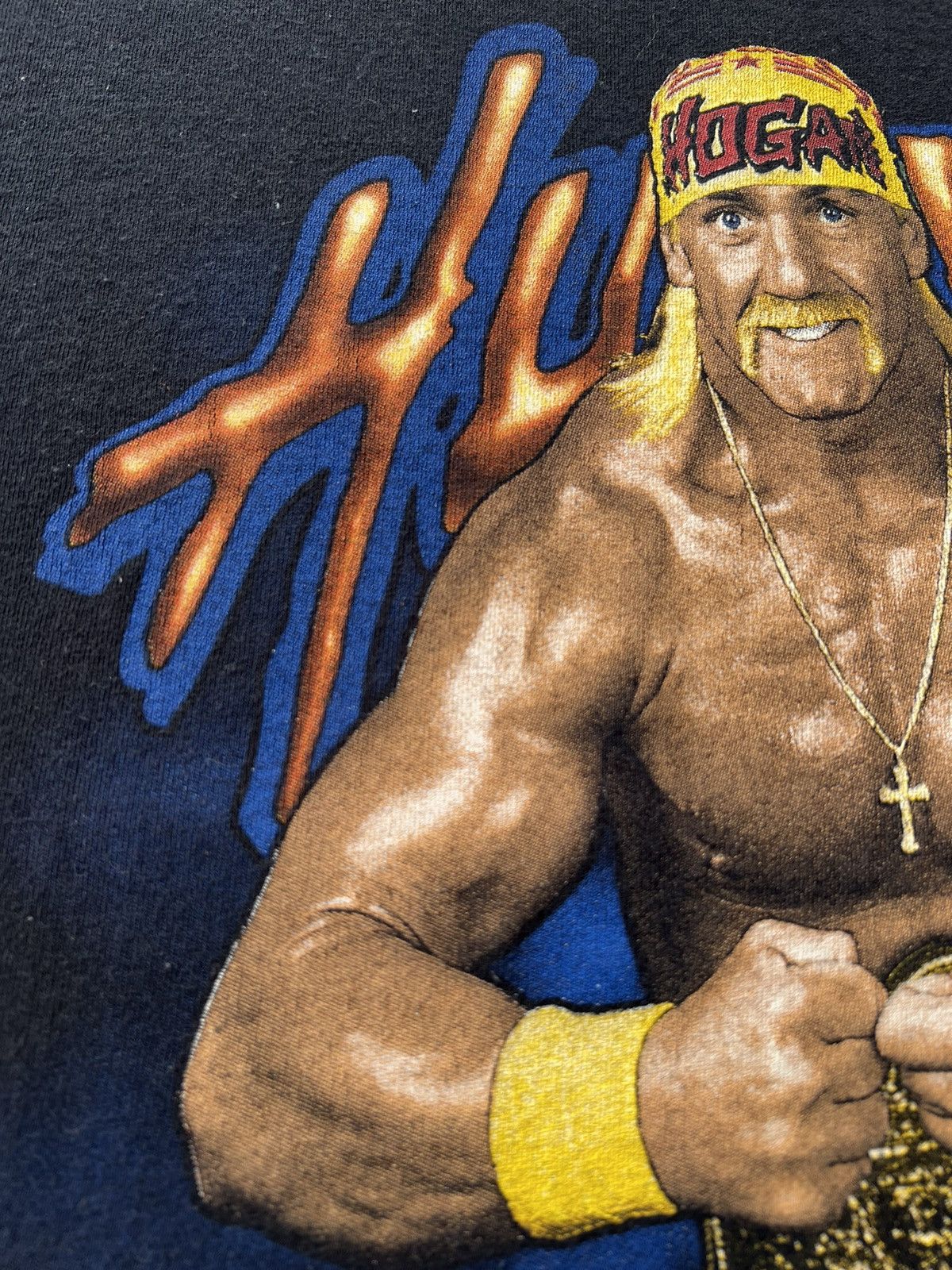 WWE Vintage 1994 Hulk Hogan WCW Wrestling WWE Black T-shirt Size US L / EU 52-54 / 3 - 6 Thumbnail