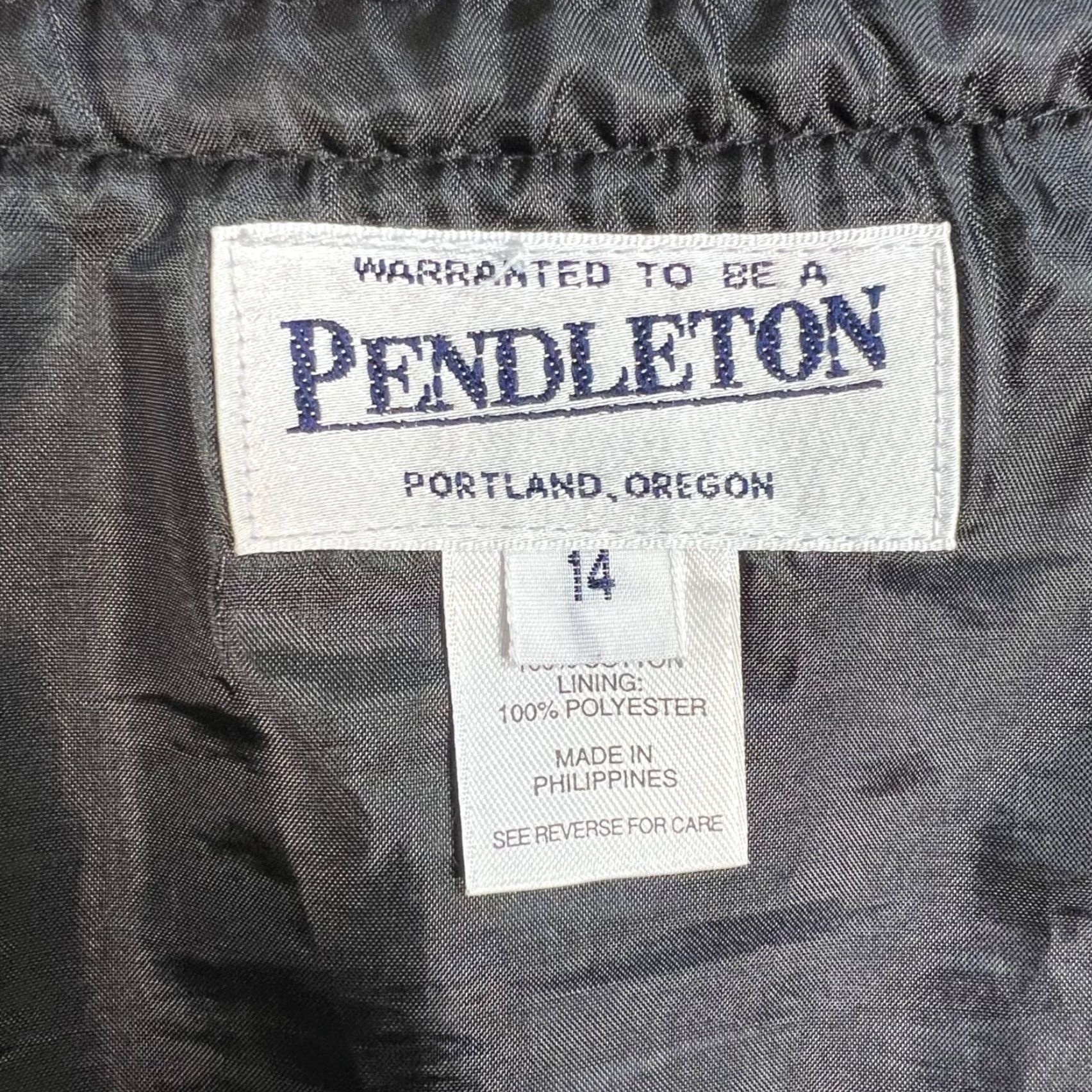 Pendleton Pendleton Black Pencil Skirt Women’s Size 14 with Striped Waistband & Bow Size 36" / US 14 / IT 50 - 3 Thumbnail