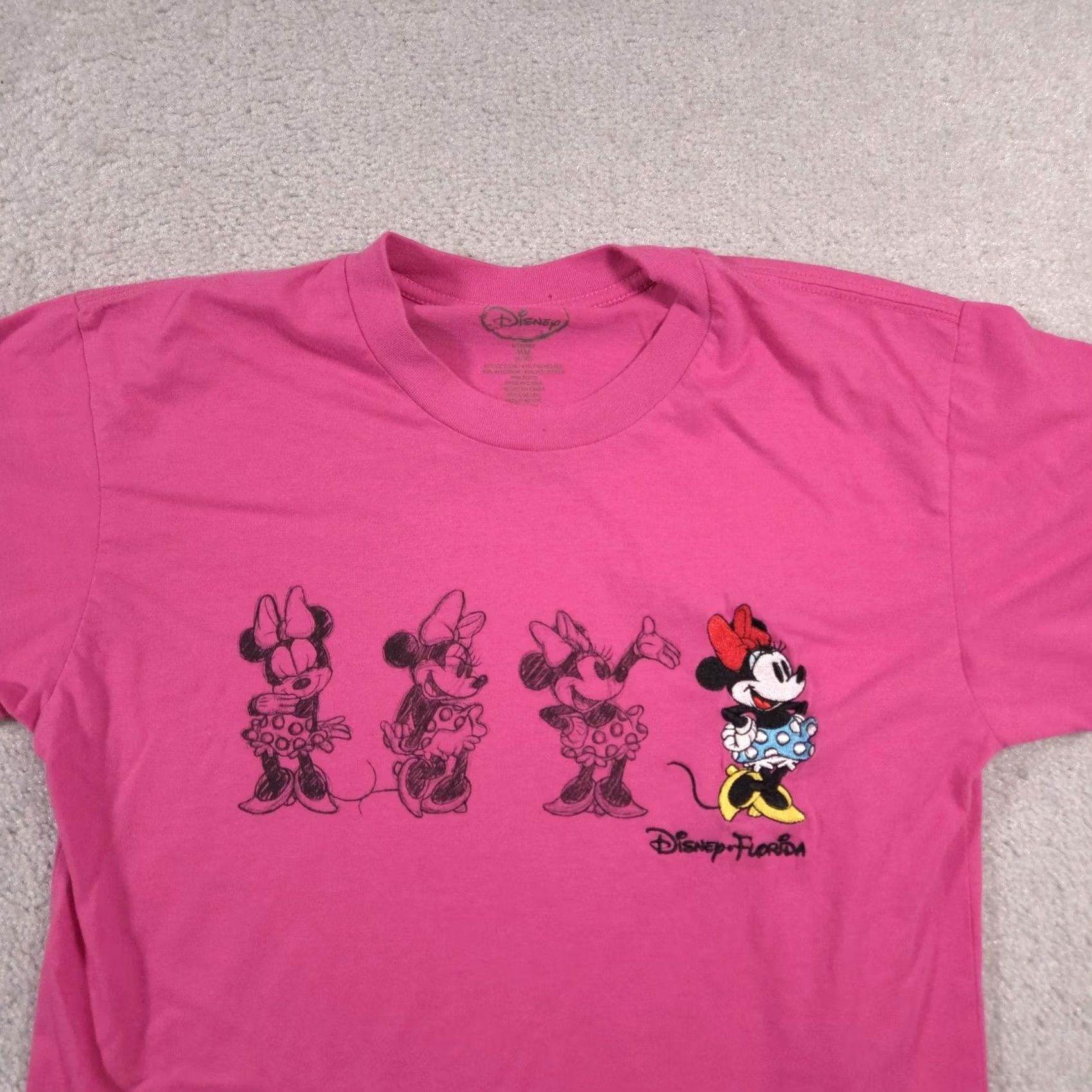 Disney VINTAGE Disney Minnie Mouse Shirt Womens Medium Florida Cartoon Tee Embroidered Graphic Size M / US 6-8 / IT 42-44 - 3 Thumbnail
