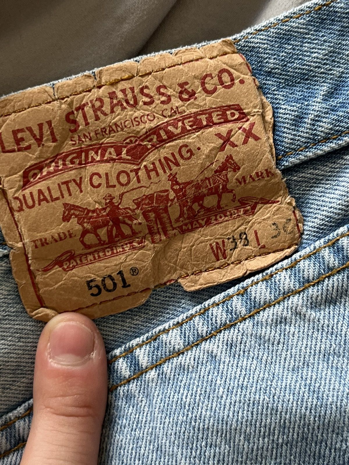 Levi's Vintage Clothing Vintage 90s Levi’s 501 Denim Baggy Wide Jeans Rare Y2K Size US 38 / EU 54 - 12 Thumbnail