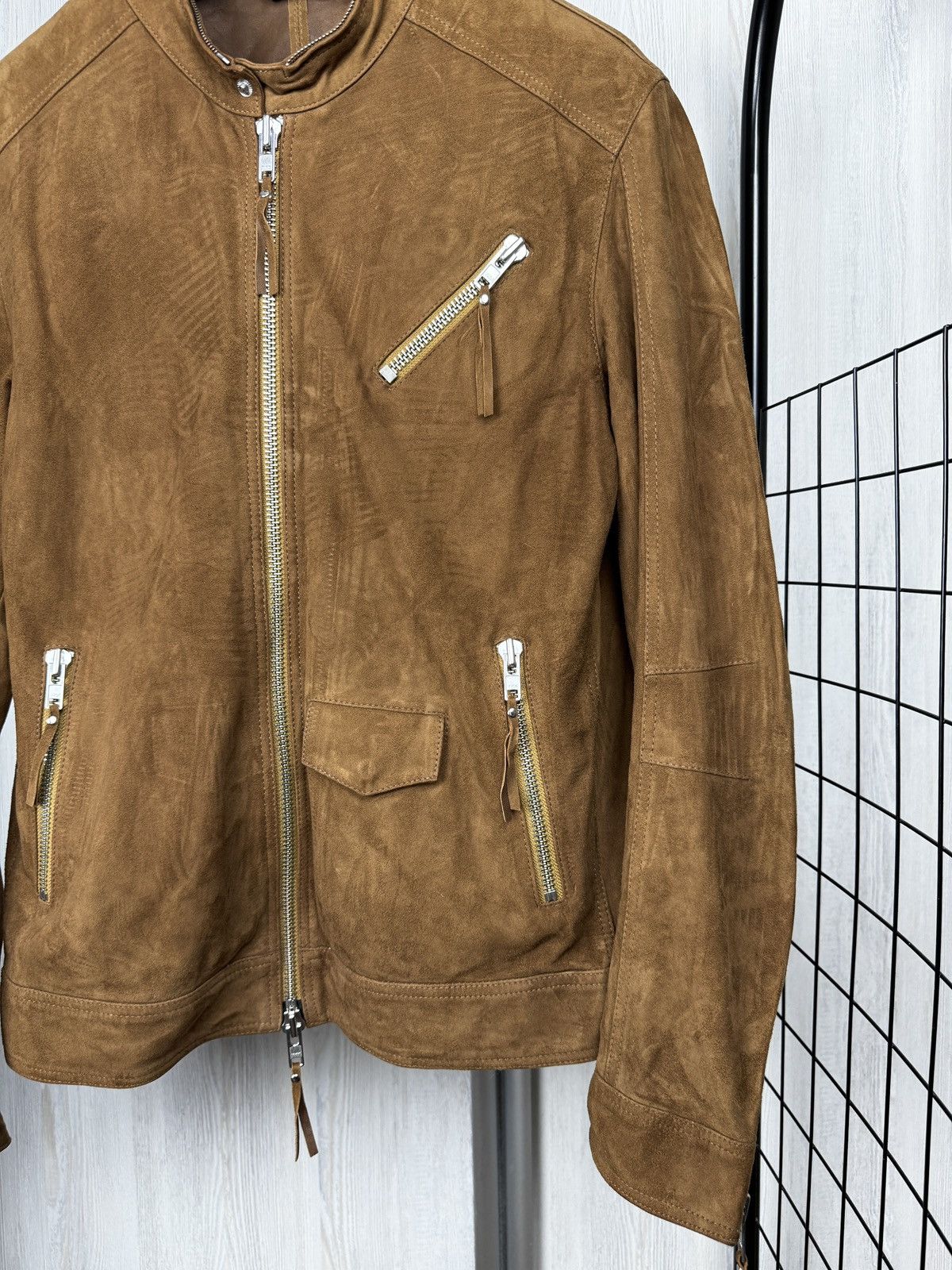 Officina36 Officina 36 brown leather suede biker bomber jacket Size US M / EU 48-50 / 2 - 4 Thumbnail