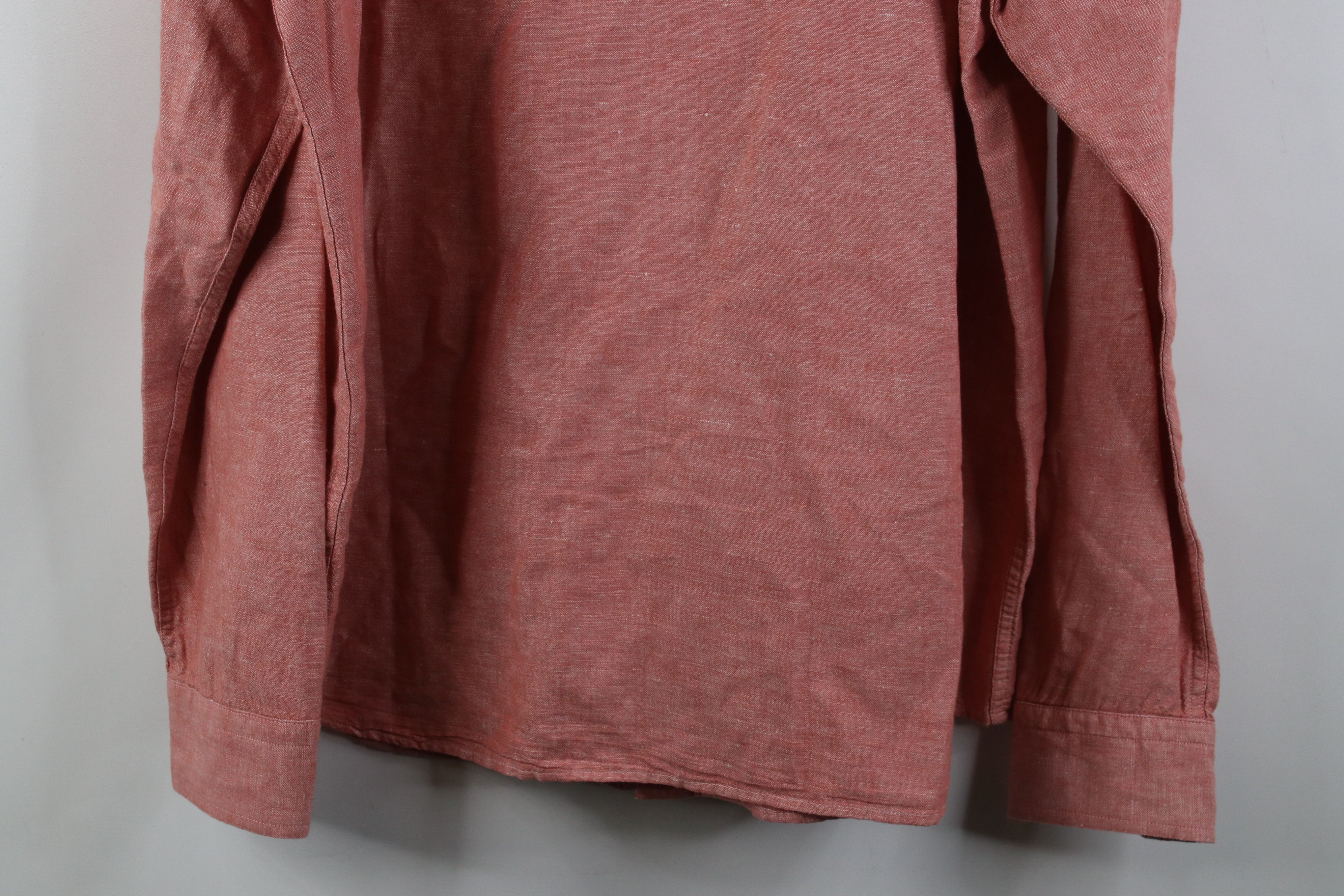 Banana Republic Banana Republic Linen Blend Collared Button Shirt Red Size US XL / EU 56 / 4 - 12 Thumbnail
