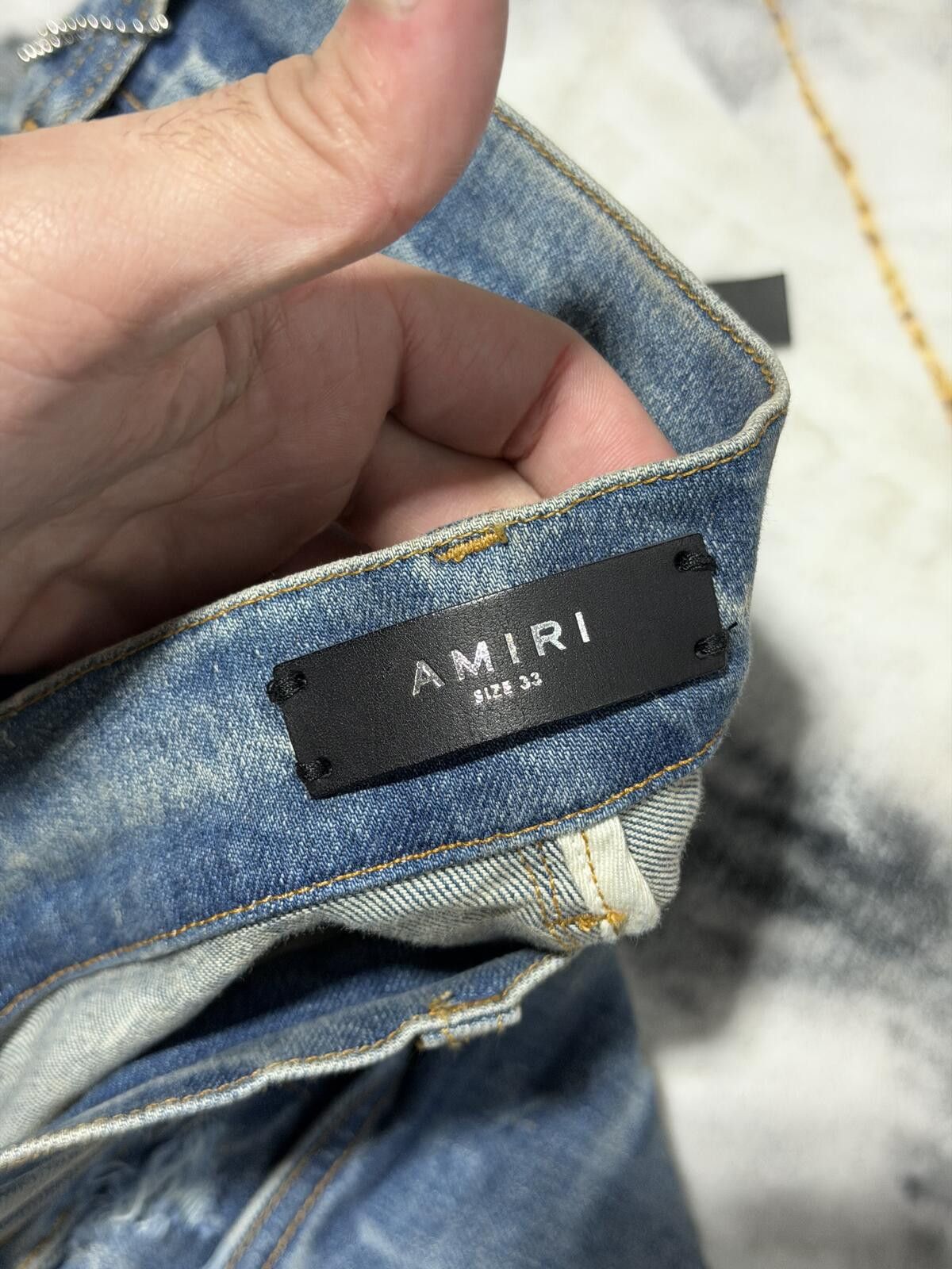 Amiri Amiri Thrasher Pink Bandanna Indigo Denim NEW - Sz33 Size US 33 - 5 Thumbnail