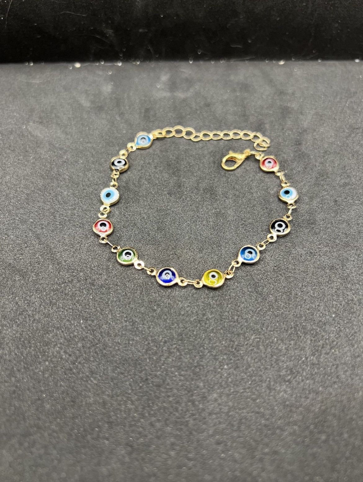 Handmade Evil Eyes Gold Chain Bracelet Size ONE SIZE - 5 Thumbnail