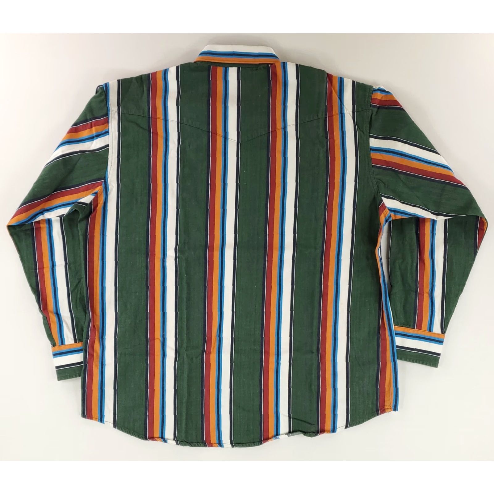 Wrangler Wrangler Button-Up Shirt Long Sleeve Green Striped Mens XL Size US XL / EU 56 / 4 - 3 Thumbnail