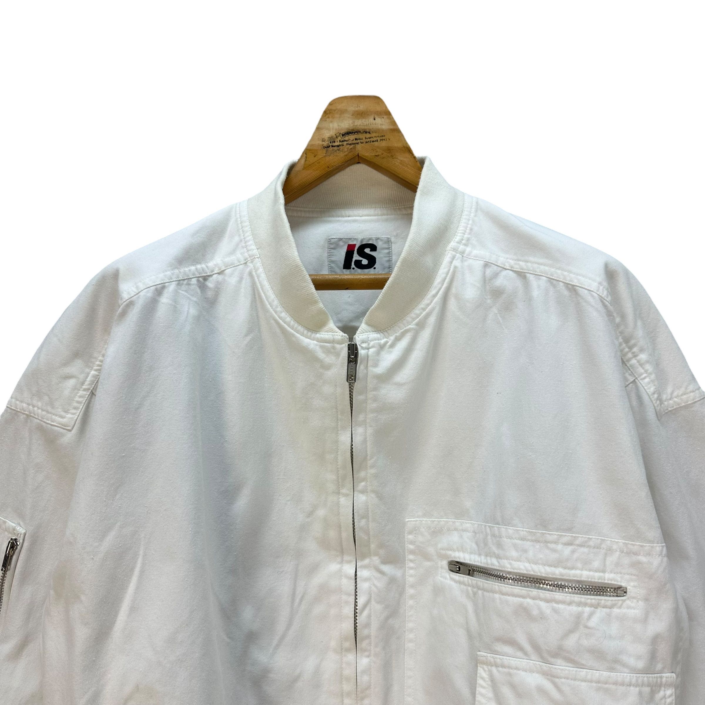 Issey Miyake IS ICONIC LABEL BIG LOGO WHITE BOMBER JACKET #9026-49 Size US L / EU 52-54 / 3 - 4 Thumbnail
