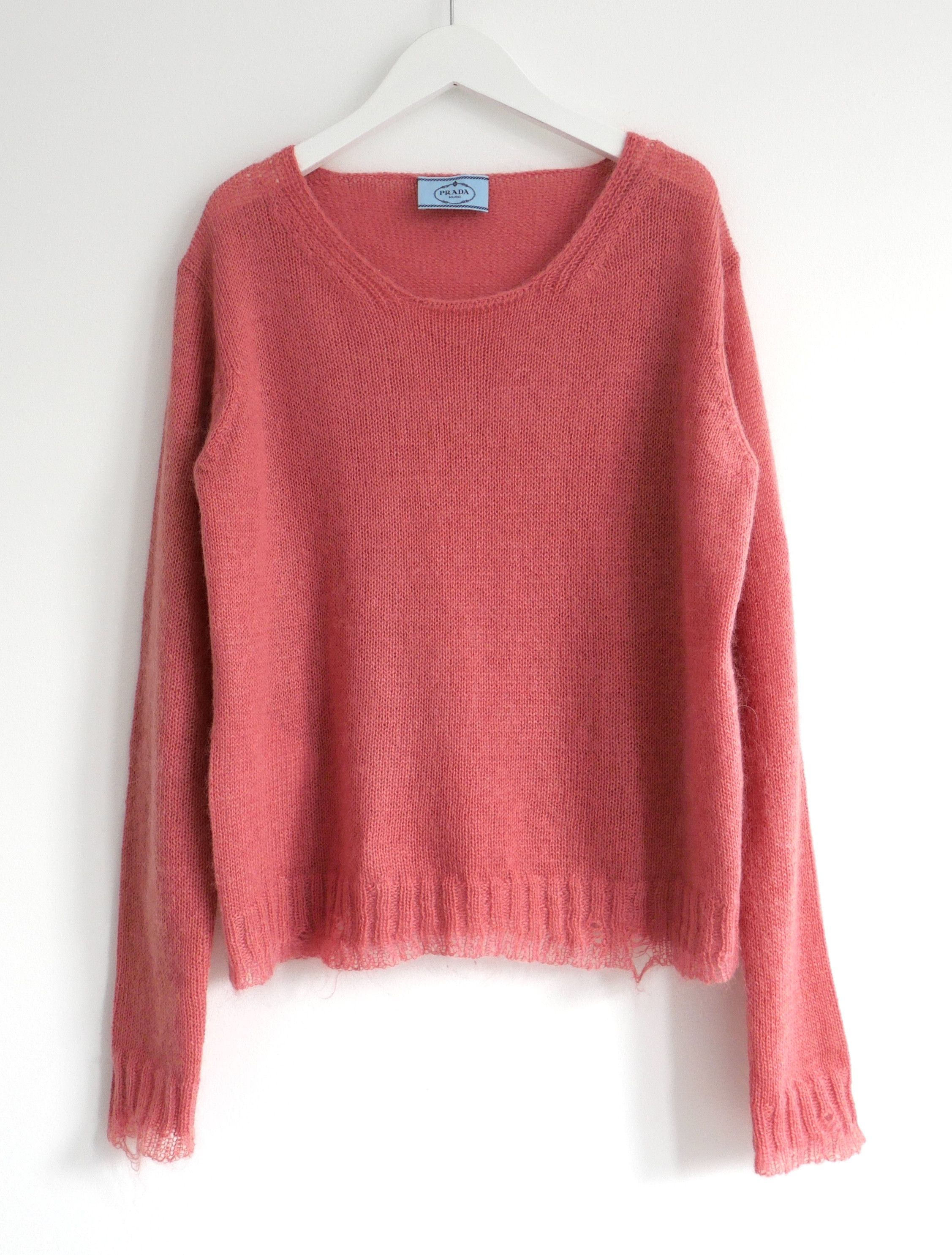 Prada Prada Resort 2016 Distressed Hem Mohair Mix Jumper Size S / US 4 / IT 40 - 1 Thumbnail