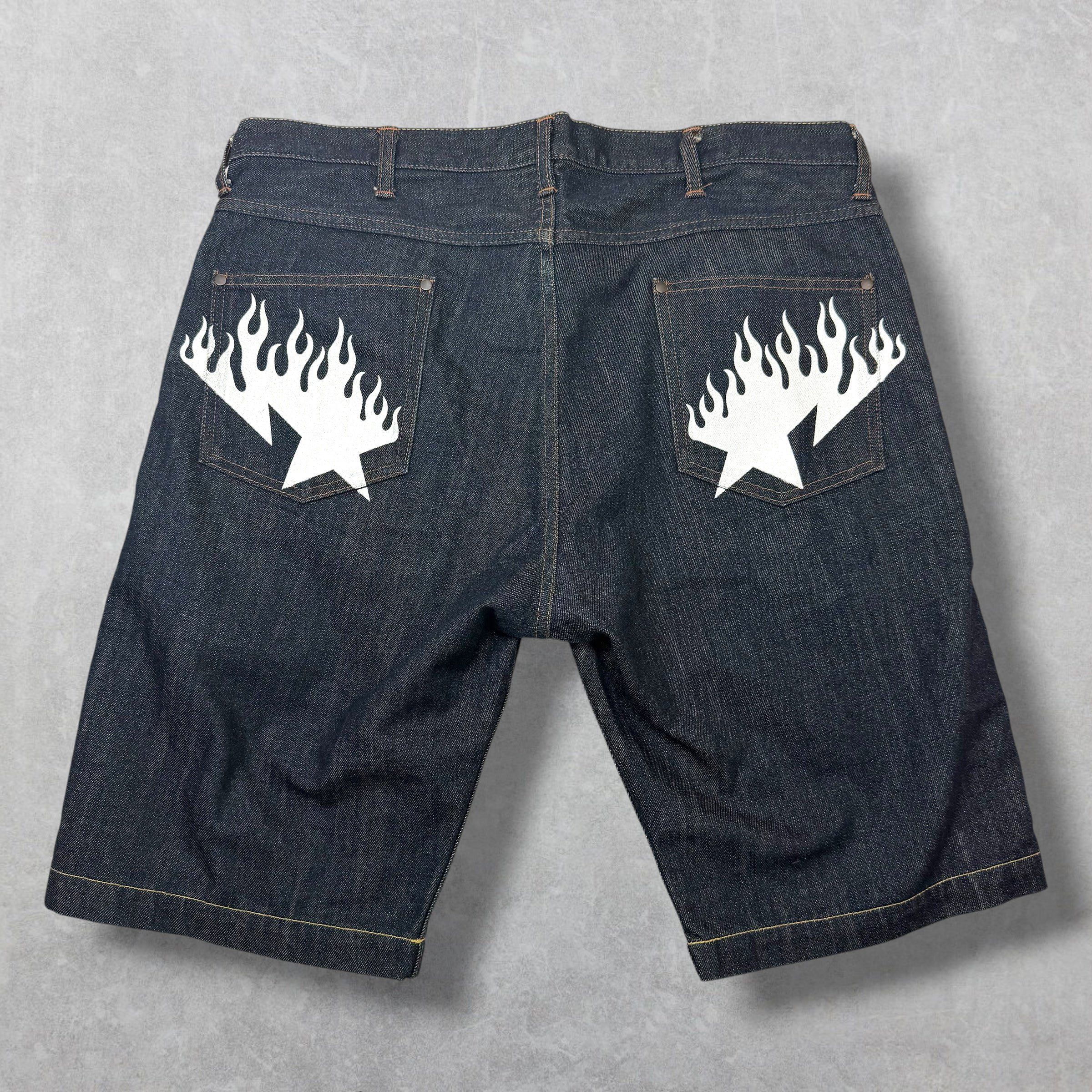 Bape Bape Fire Sta Denim Shorts XL Size US 36 / EU 52 - 1 Thumbnail