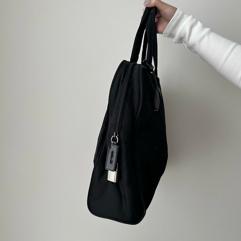 Prada Prada Black Nylon Tote Bag w/ Lock & Key Size ONE SIZE - 2 Preview