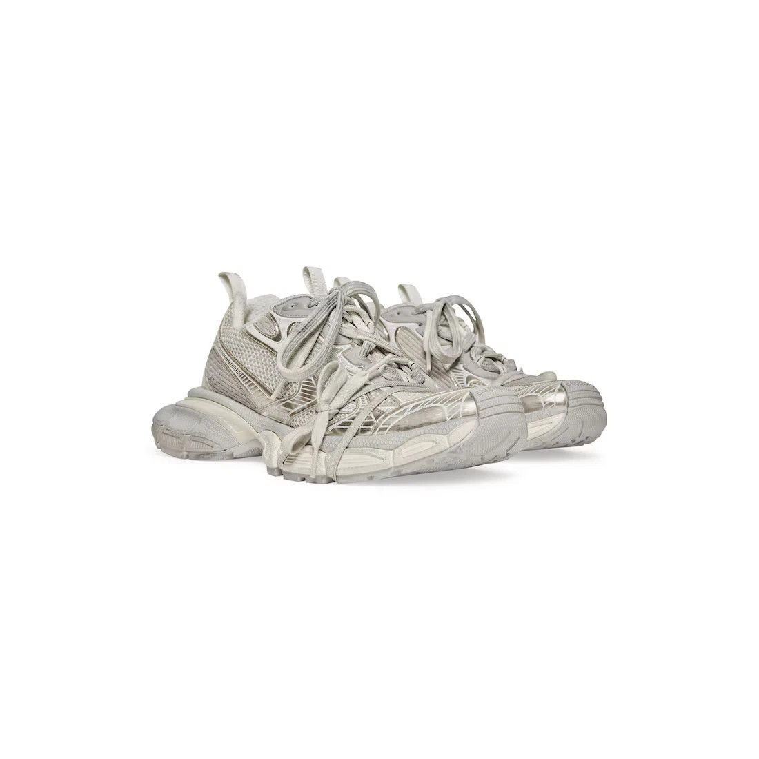 BALENCIAGA 3XL Women's Beige Low Top Sneakers New Auth