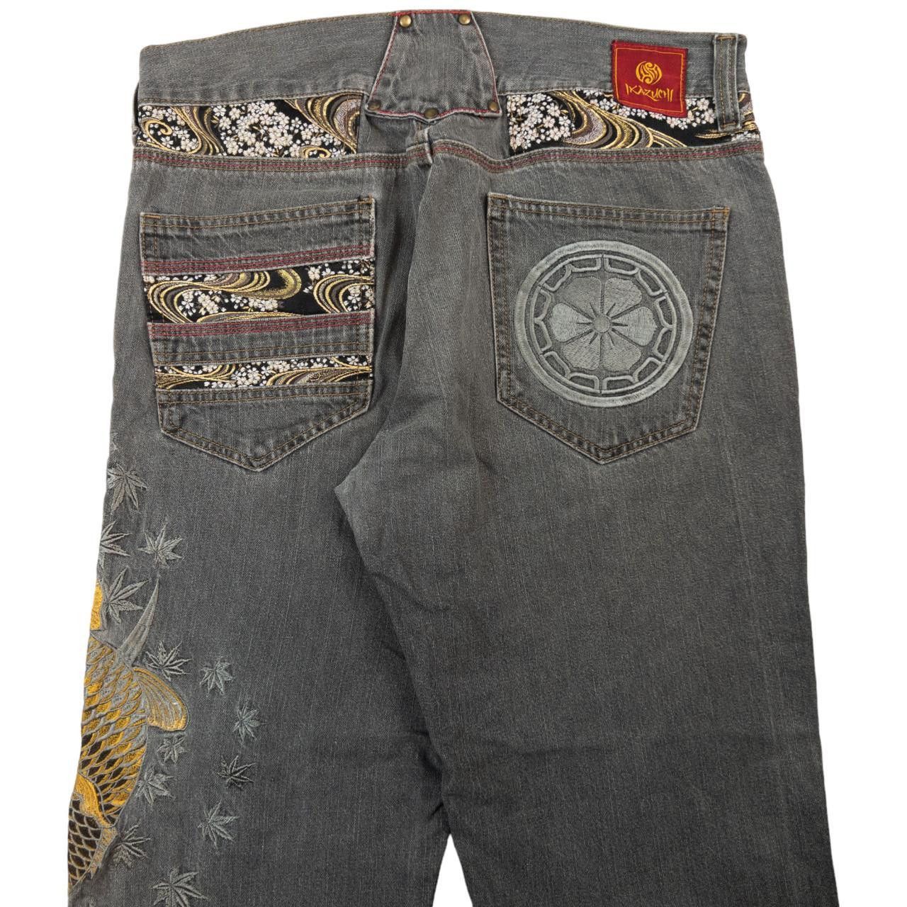 Other Vintage Koi Fish Japanese Embroidered Denim Jeans Size W34 Size US 34 / EU 50 - 4 Thumbnail