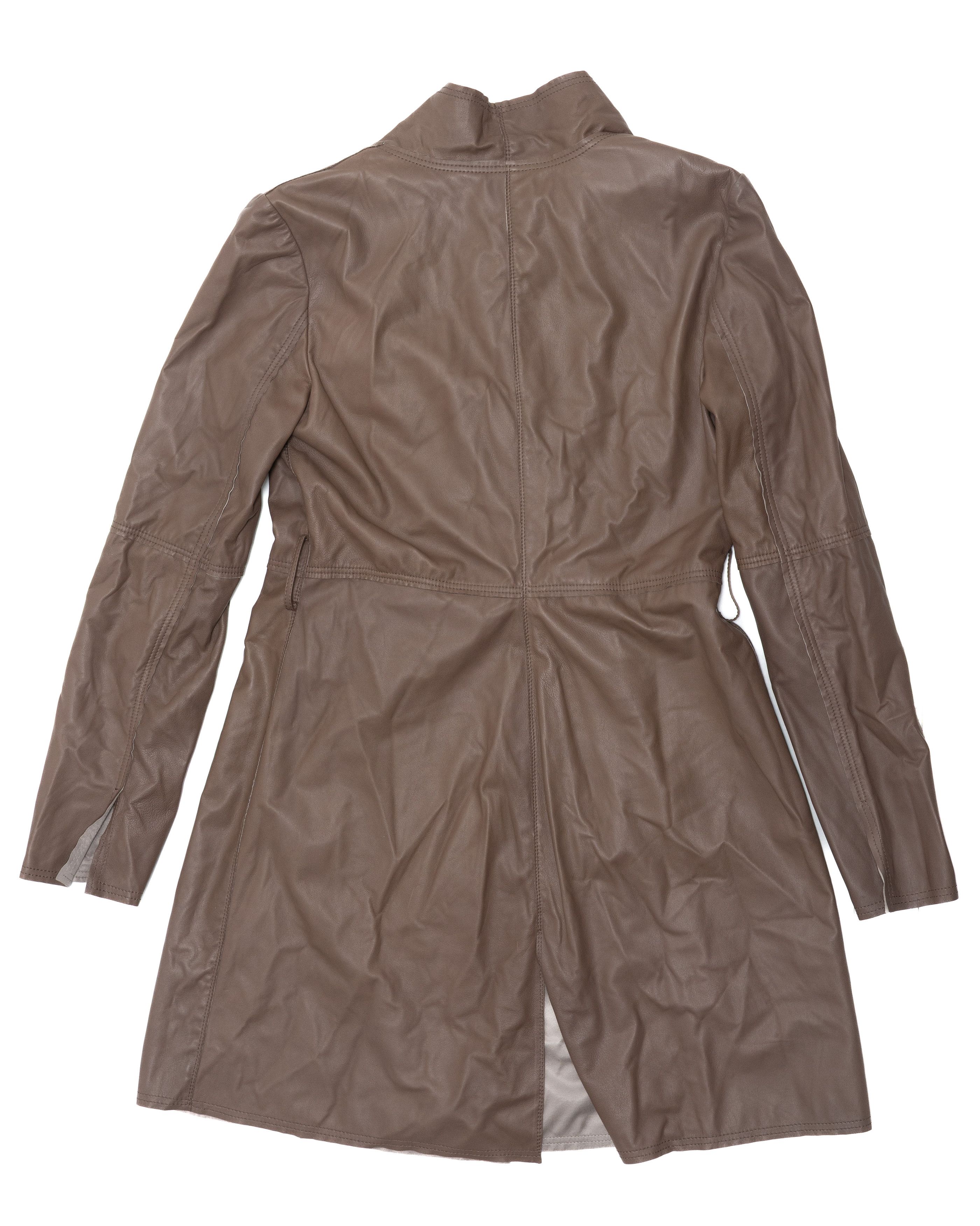 Armani Collezioni Rare ARMANI COLLEZIONI SS 2008 Leather Asymmetric Coat Size S / US 4 / IT 40 - 6 Thumbnail