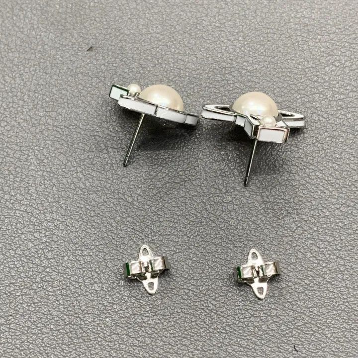 Vivienne Westwood Vivienne Westwood Tillya Pearl Saturn Earrings Size ONE SIZE - 1 Thumbnail