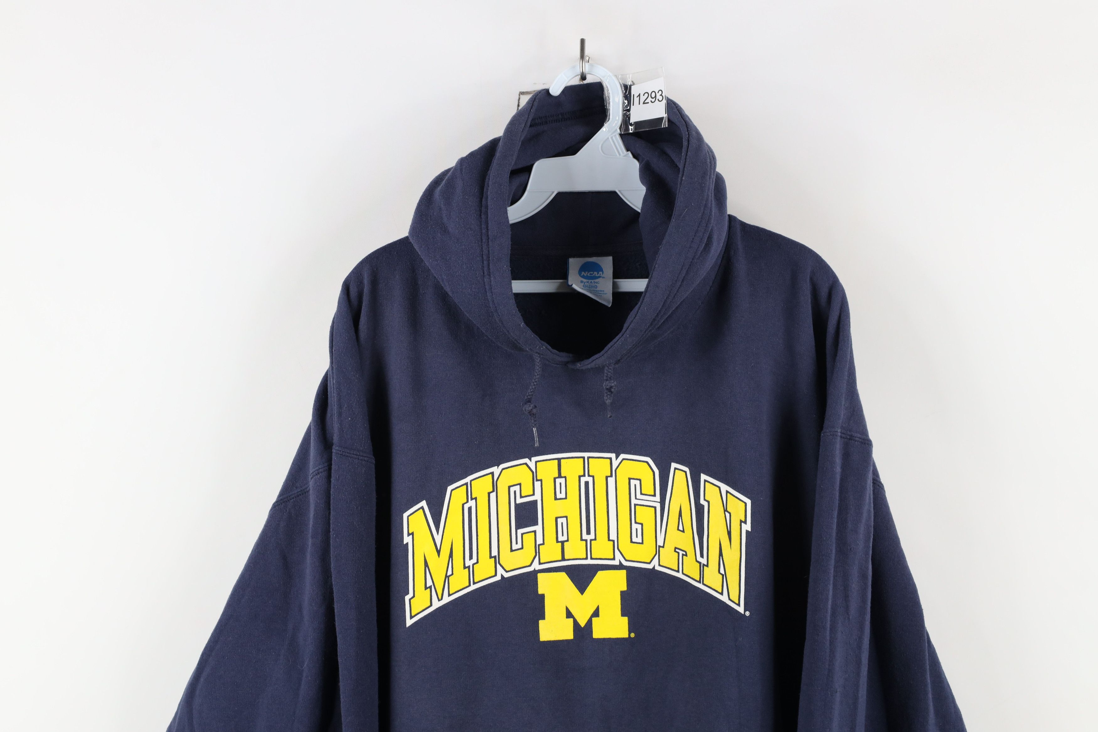 Vintage Vintage Faded University of Michigan Hoodie Sweatshirt Blue Size US XXL / EU 58 / 5 - 2 Thumbnail