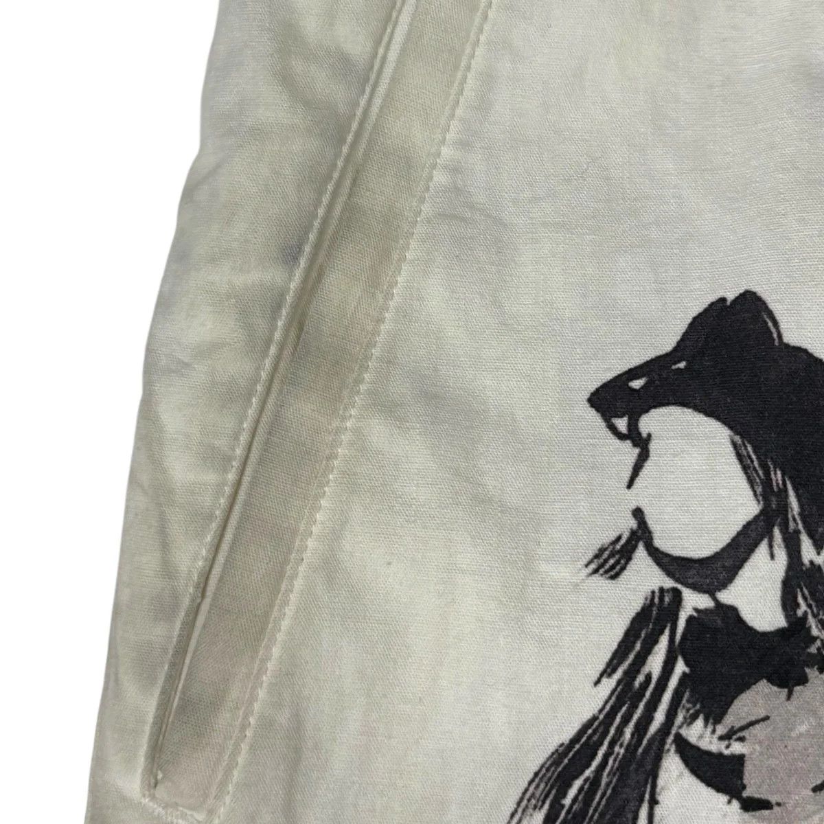 Yohji Yamamoto Yohji Yamamoto pour homme 25SSC CAMBAS WHITE PRINTED PANTS Size US 37 - 3 Thumbnail