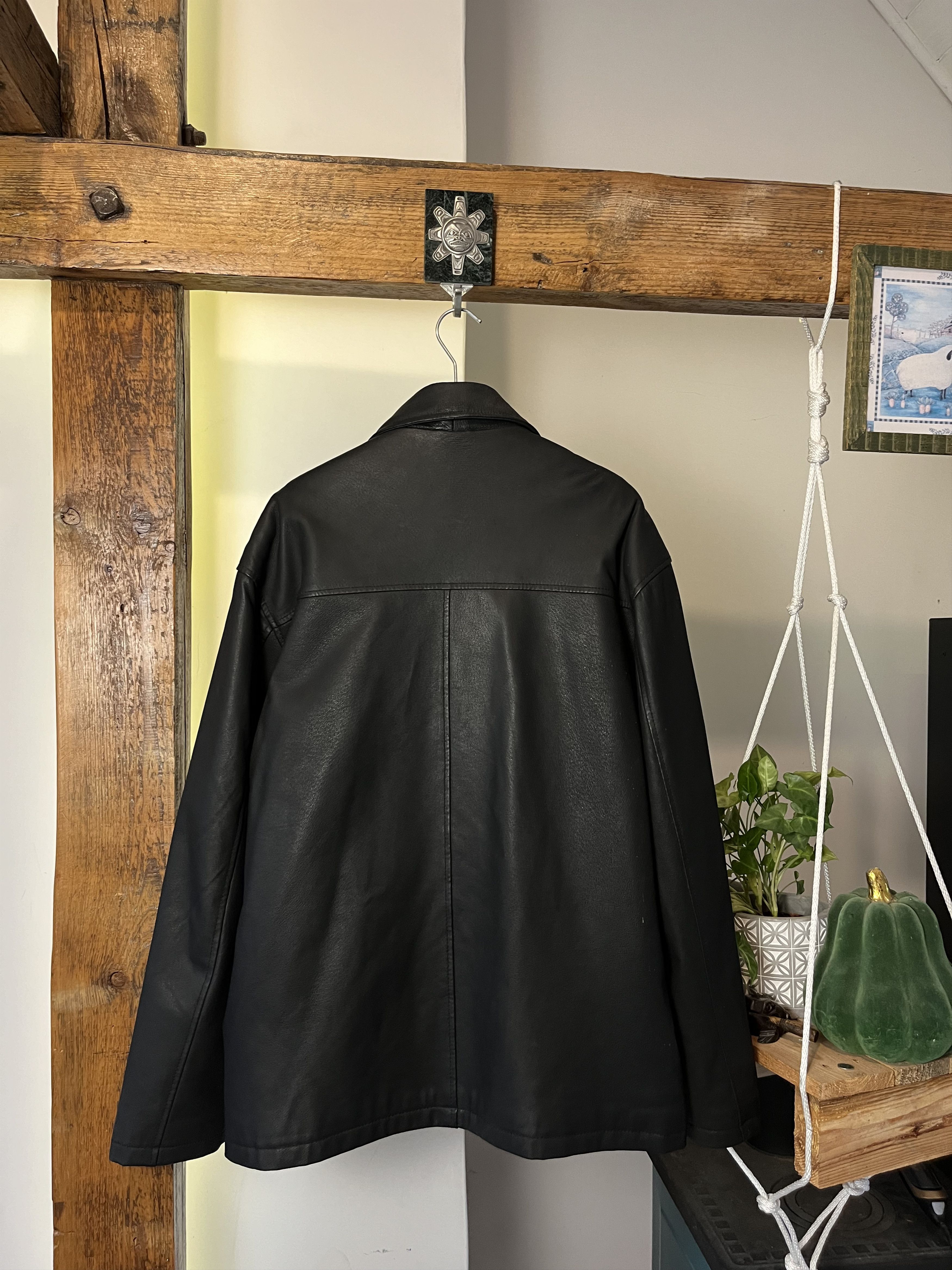 Vintage 90s Real Leather Opium Oversized Jacket Size US L / EU 52-54 / 3 - 2 Thumbnail