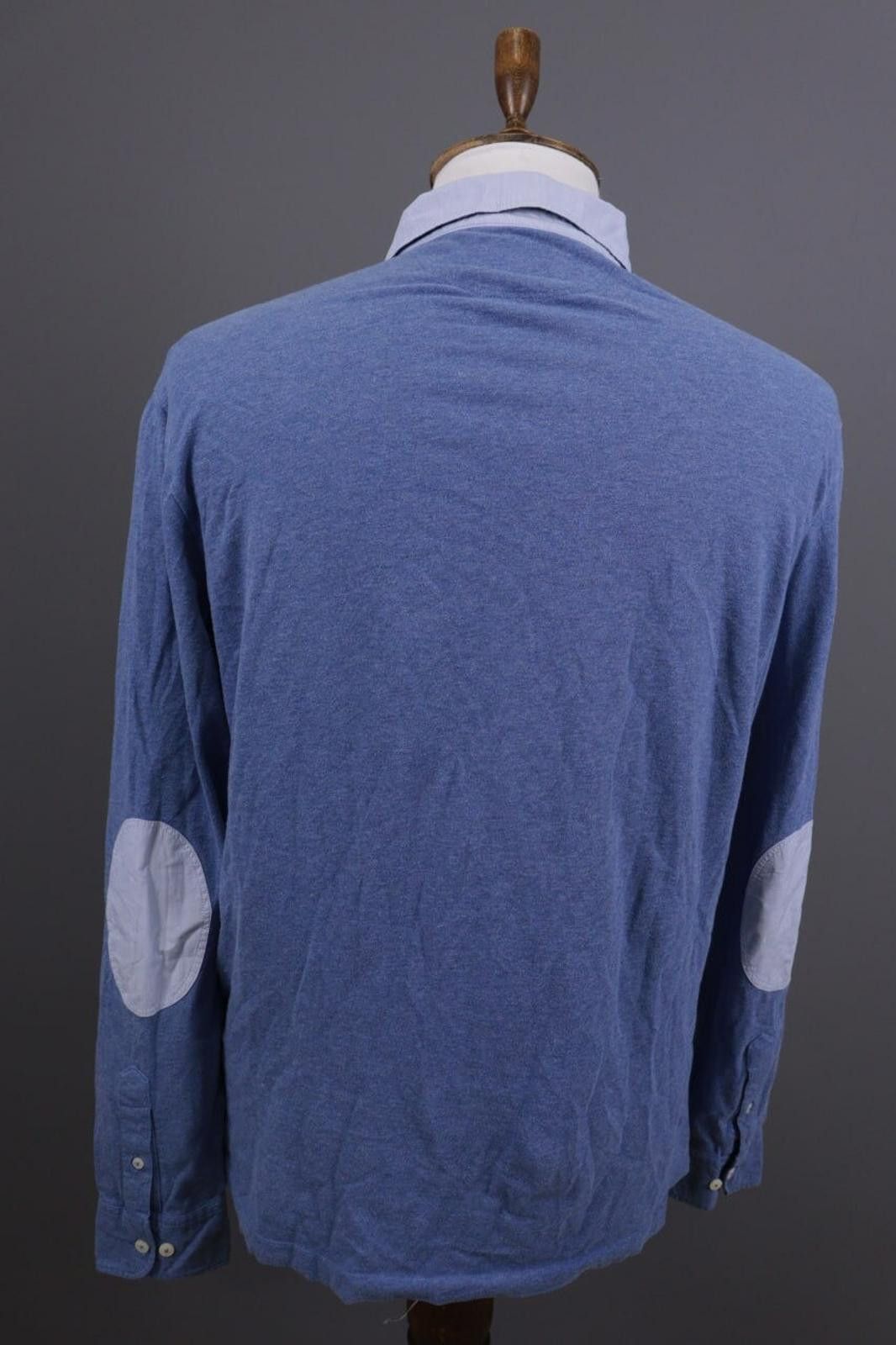 Designer Hackett London Classic Fit Blue Rugby Polo Sweater Size L Size US L / EU 52-54 / 3 - 7 Thumbnail