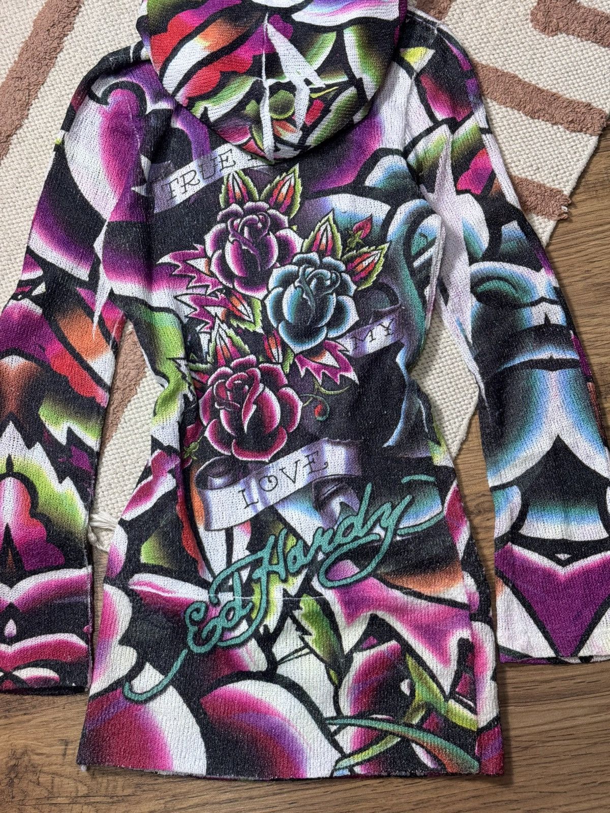 Ed Hardy VINTAGE ED HARDY ALL OVER PRINT MESH 2000s MINI DRESS Size S / US 4 / IT 40 - 12 Thumbnail