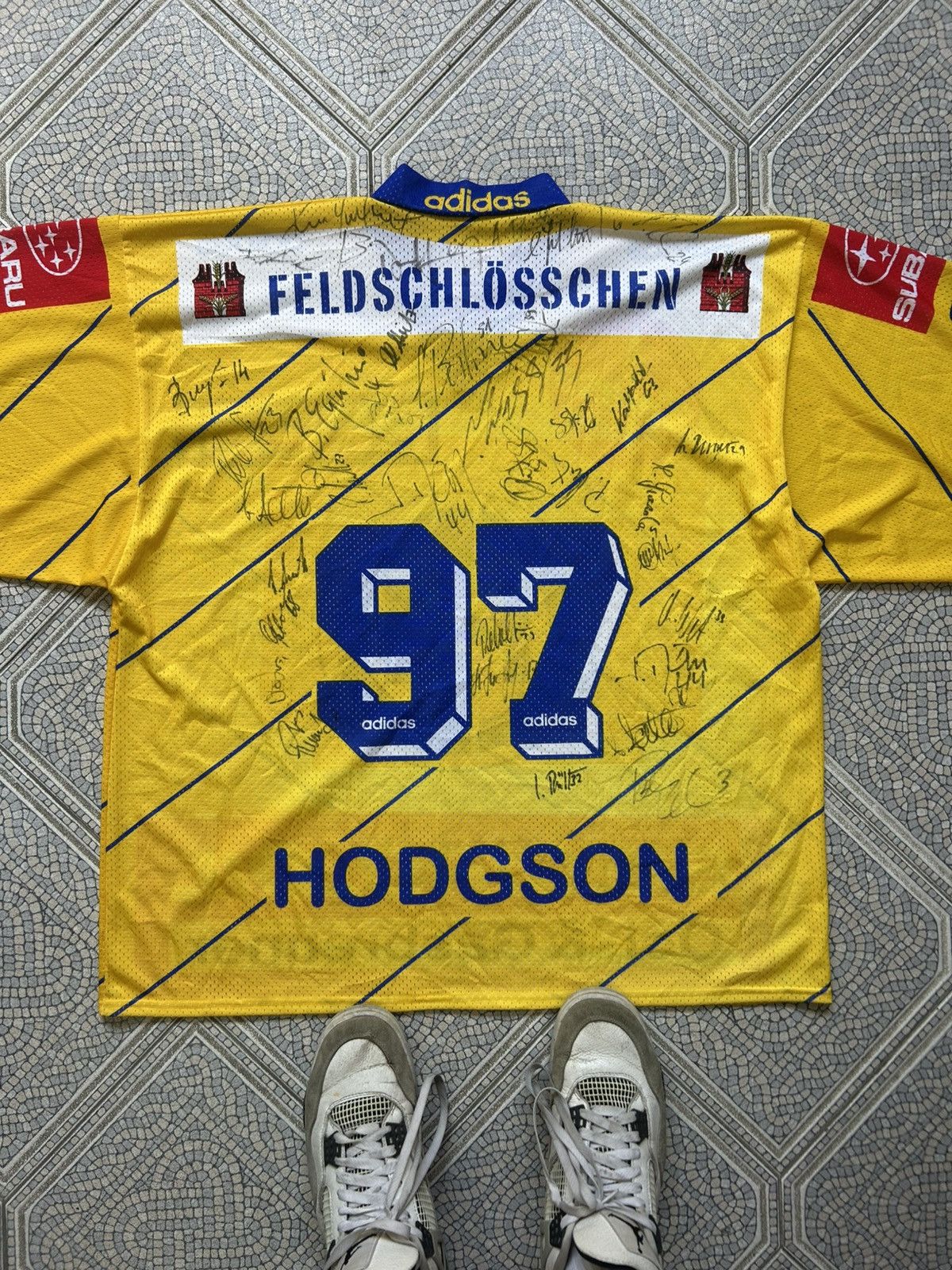 HC Davos Adidas Ice Hockey #97 HODGSON SIGNED