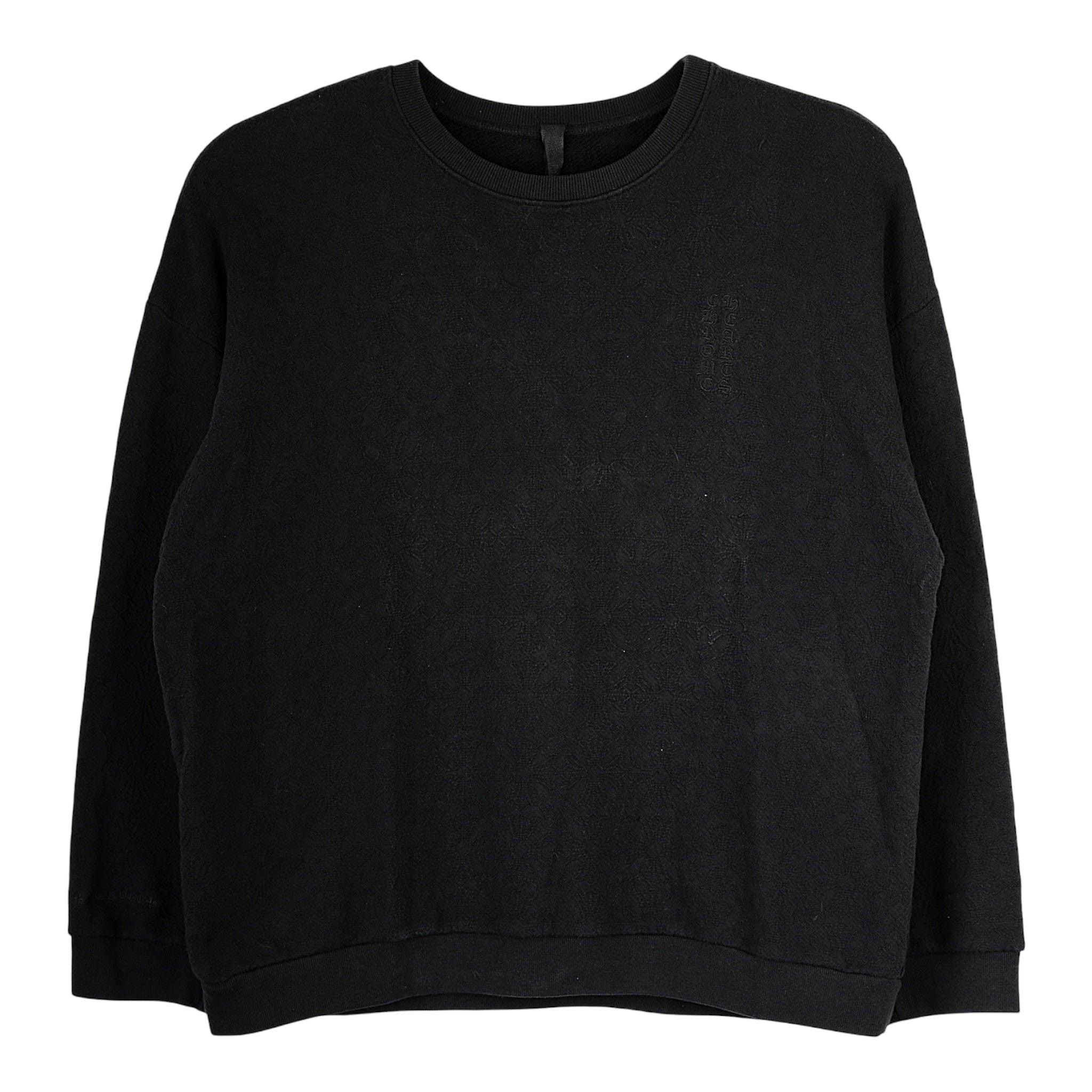 Chrome Hearts Embroidered Vertical Logo Jacquard Crewneck Sweater Black Size US L / EU 52-54 / 3 - 1 Thumbnail