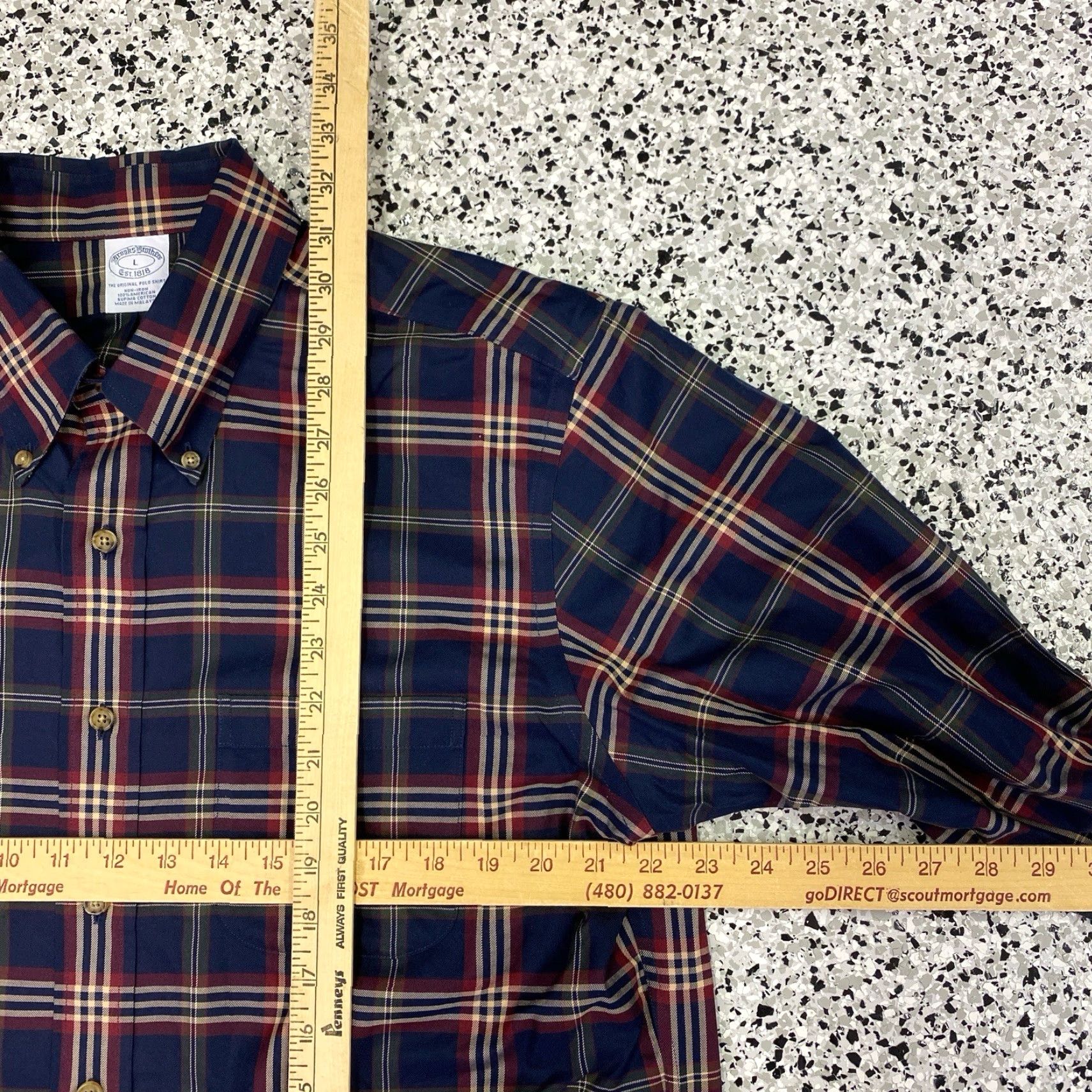 Brooks Brothers Brooks Brothers Shirt Men Large Plaid Long Sleeve Button-Down Pocket 100% Cotton Blue Red Button-Up Mens Shirt Size US L / EU 52-54 / 3 - 3 Thumbnail