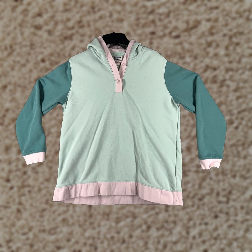 Lands' End VINTAGE Lands' End Women's Sweater XL Green Pastel 90s Casual Crew Neck Pullover Lightweight Size XL / US 12-14 / IT 48-50 - 1 Thumbnail