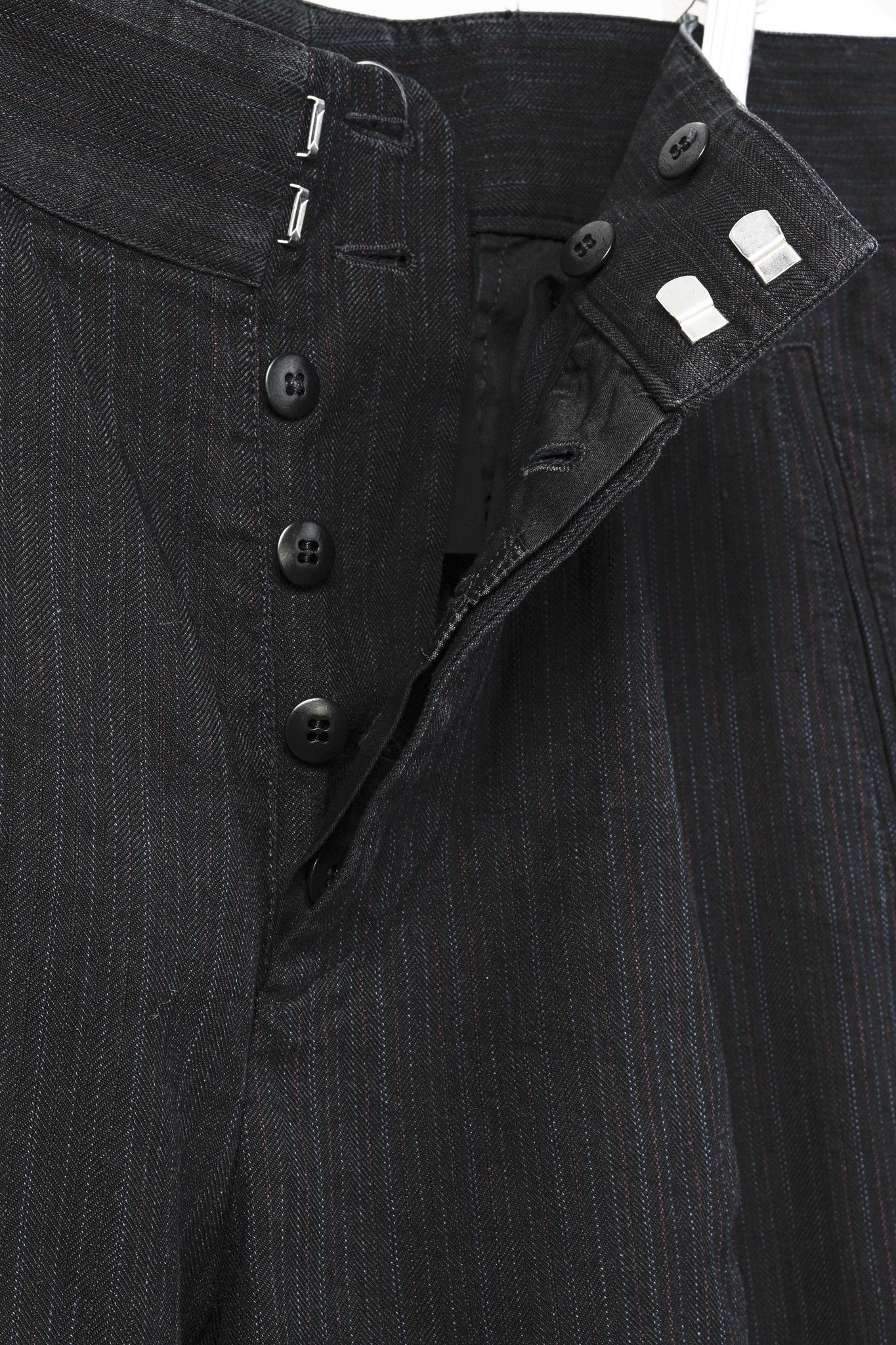 Dries Van Noten Dries Van Noten Cotton Linen Navy Pinstriped Pant Size 34" / US 12 / IT 48 - 9 Thumbnail